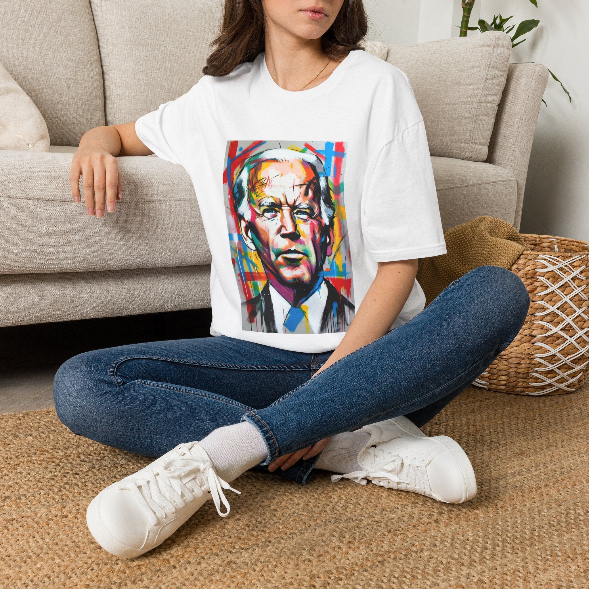 Artsy Biden Portrait T‑Shirt — Colorful Pop Art President Tee