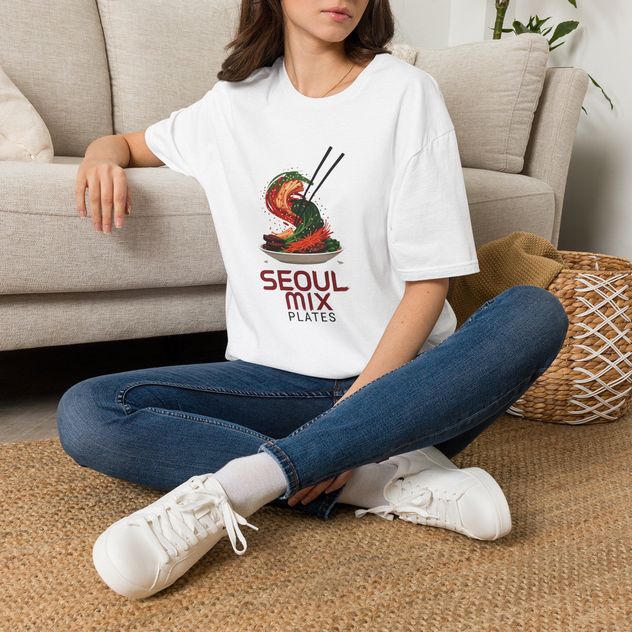 Korean Food T-Shirt — 'Seoul Mix Plates' Noodle & Chopsticks Graphic Tee