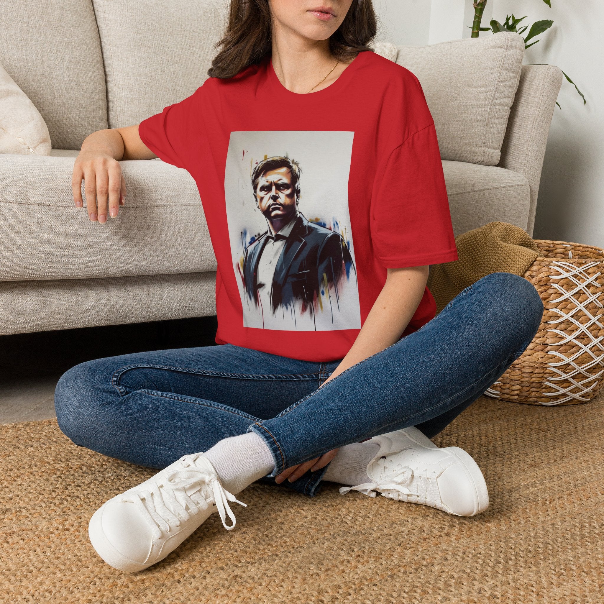 Portrait Artsy JD T-Shirt — Stylized Gentleman's Painted Face Graphic Tee