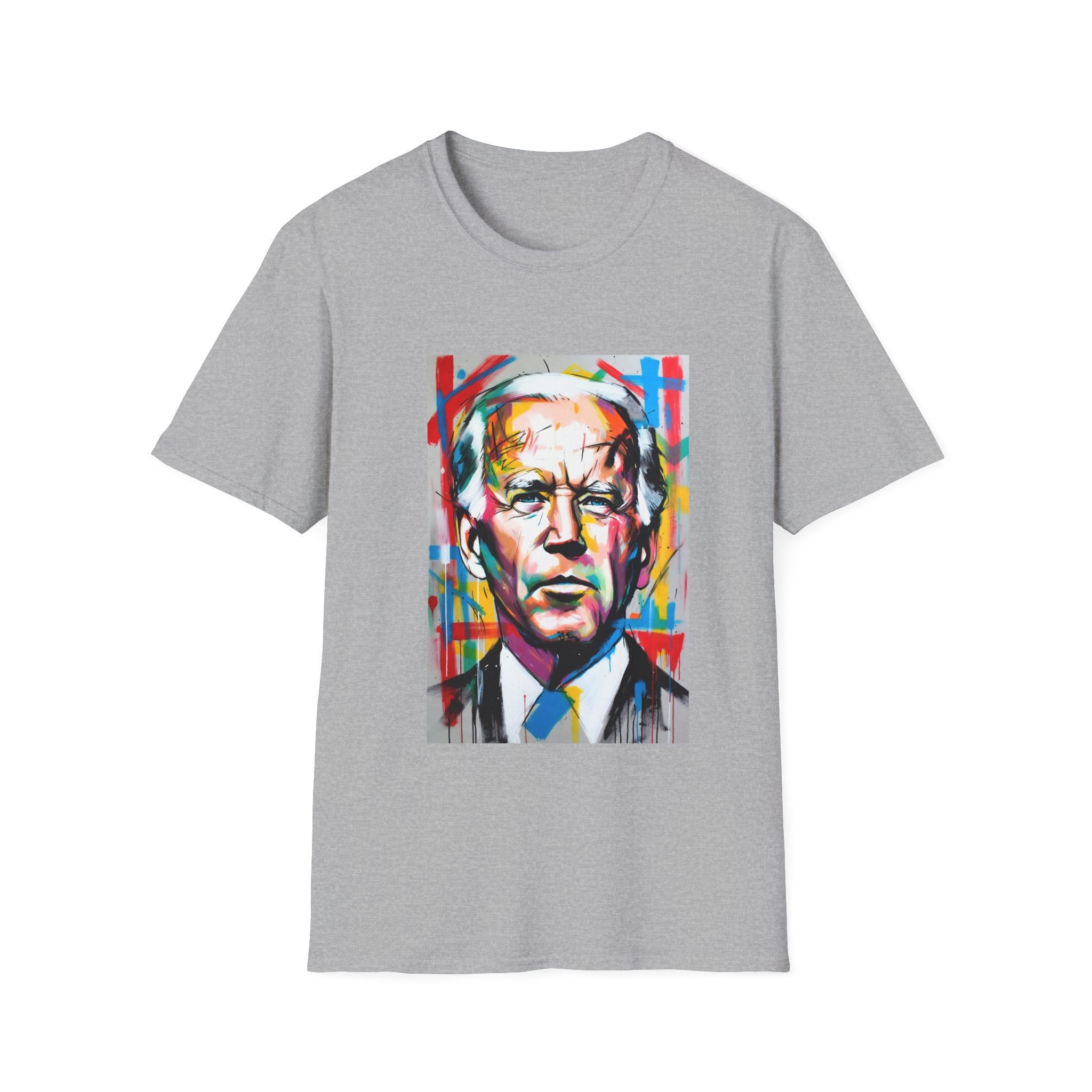 Artsy Biden Portrait T‑Shirt — Colorful Pop Art President Tee