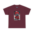 Samurai Red Moon Tee | Japanese Warrior Illustration, Ink Brush Art