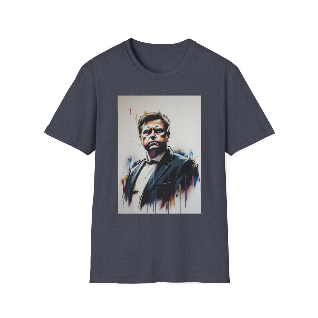 Portrait Artsy JD T-Shirt — Stylized Gentleman's Painted Face Graphic Tee