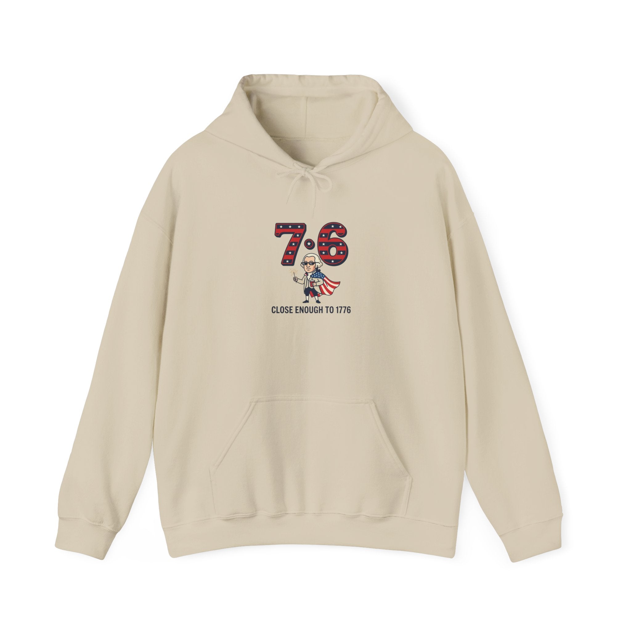 7·6 Patriotic Meme Hoodie | 1776 Vintage Numbers, Independence Humor