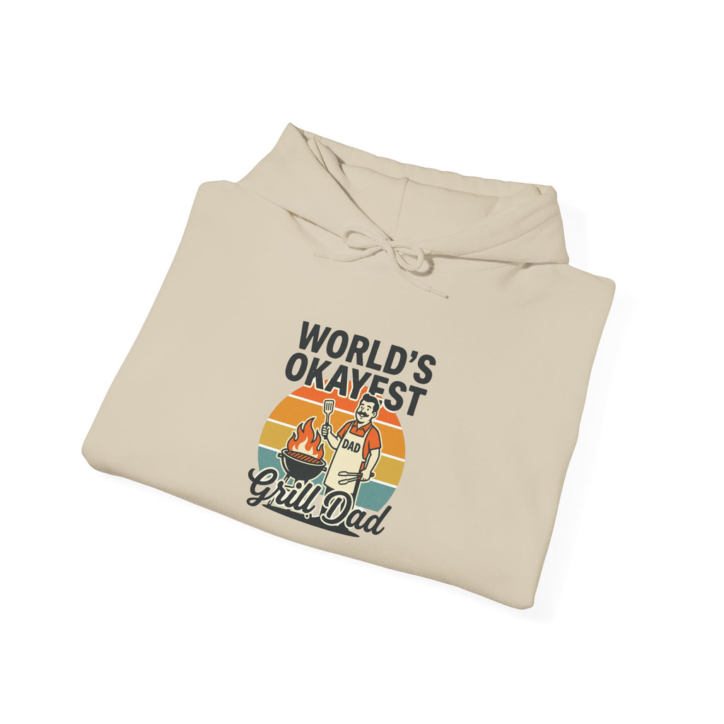 World's Okayest Grill Dad Hoodie | Father's Day, sarcastic retro outdoorsy