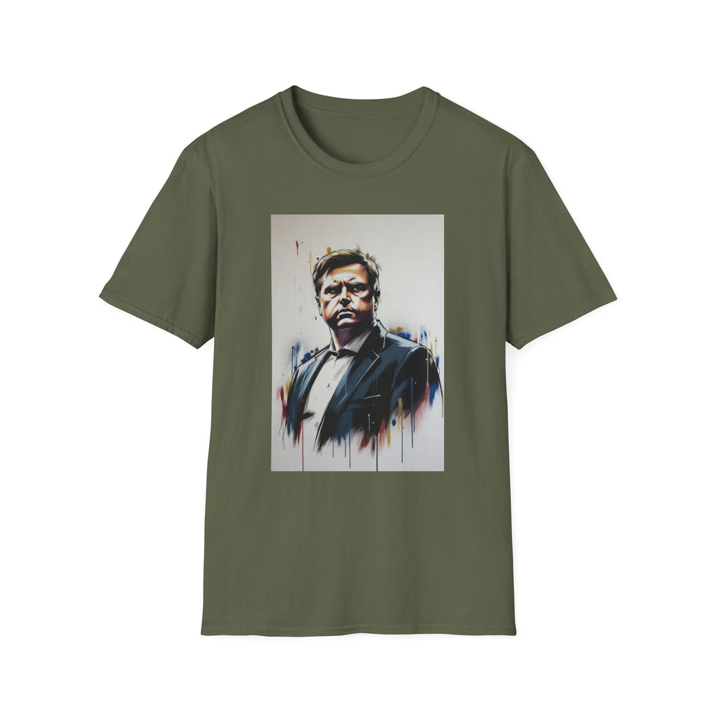 Portrait Artsy JD T-Shirt — Stylized Gentleman's Painted Face Graphic Tee
