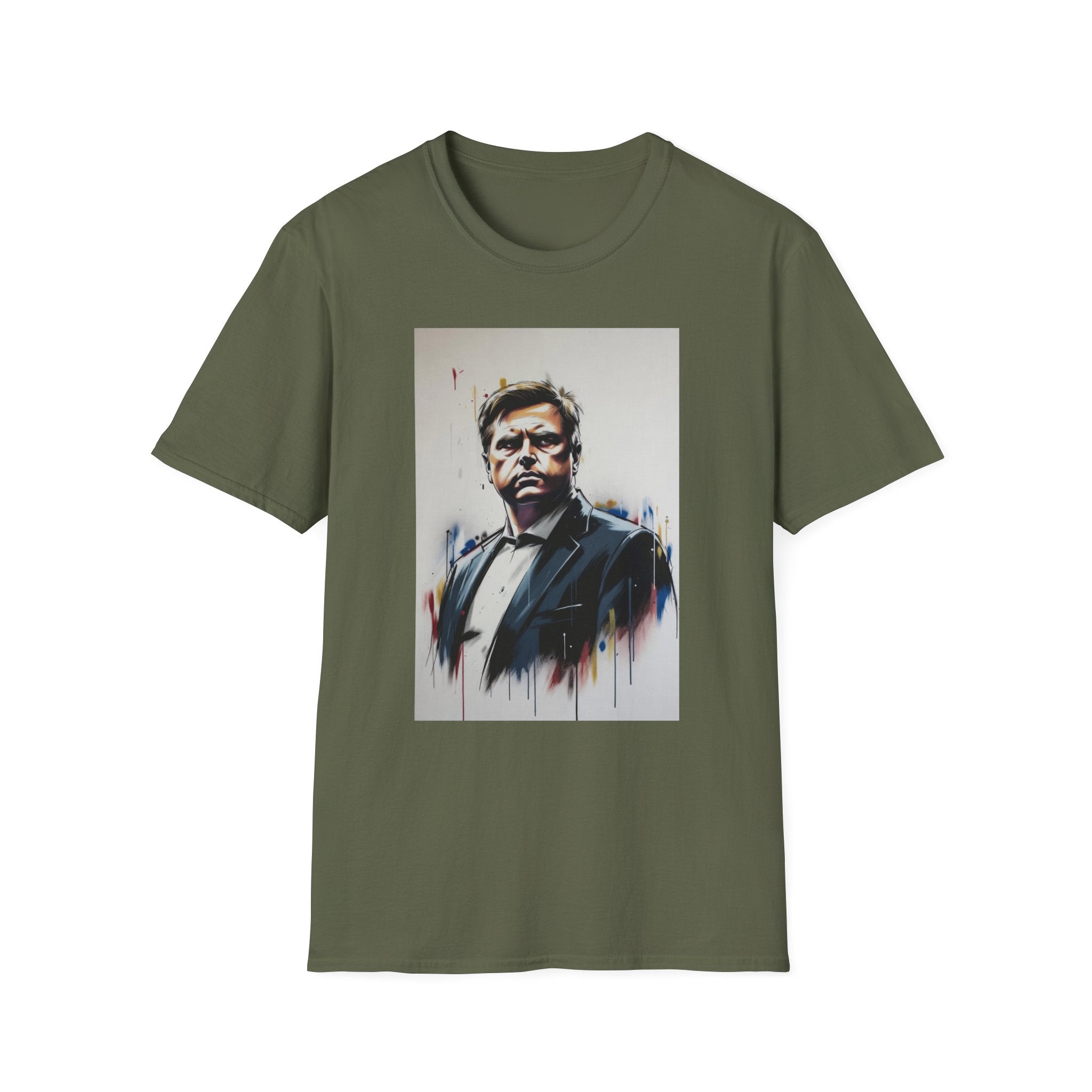 Portrait Artsy JD T-Shirt — Stylized Gentleman's Painted Face Graphic Tee