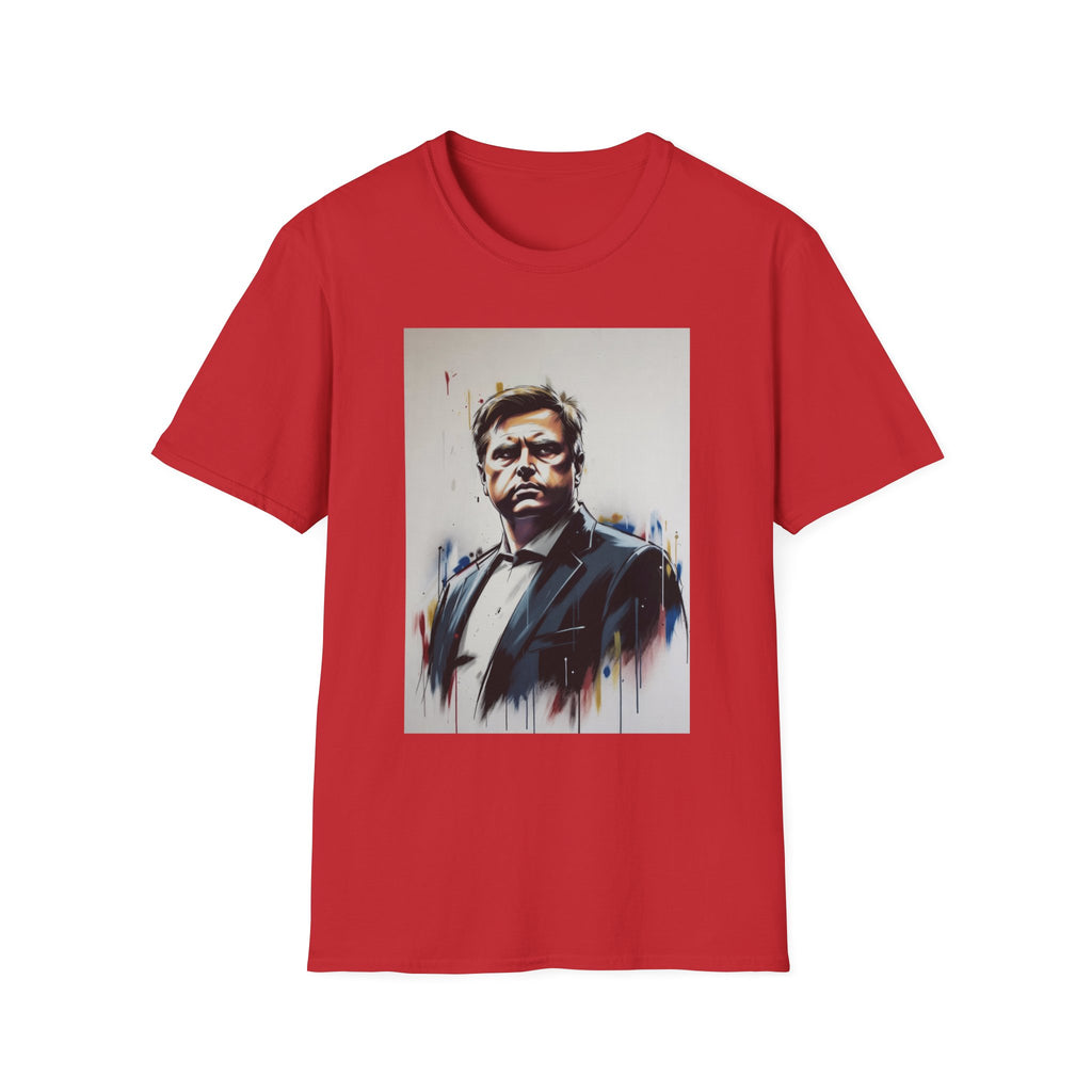 Portrait Artsy JD T-Shirt — Stylized Gentleman's Painted Face Graphic Tee