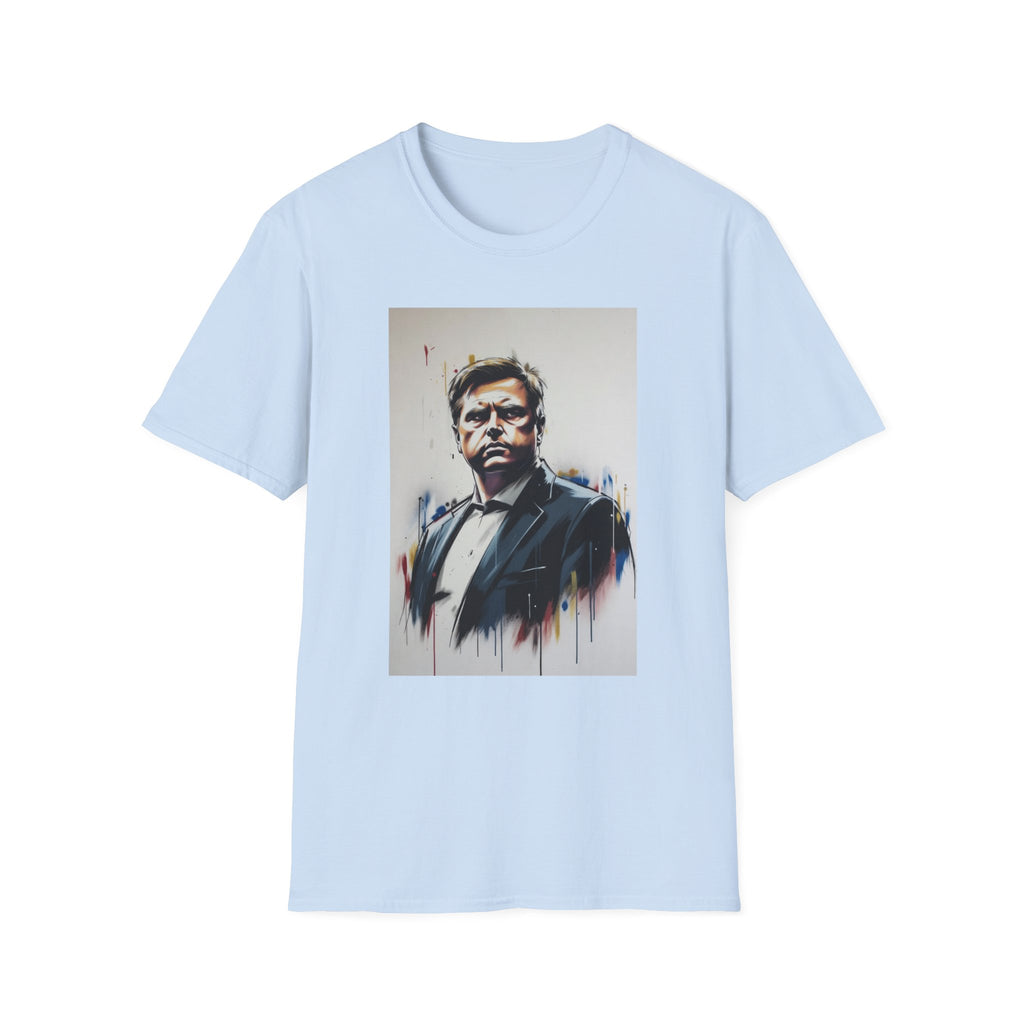 Portrait Artsy JD T-Shirt — Stylized Gentleman's Painted Face Graphic Tee