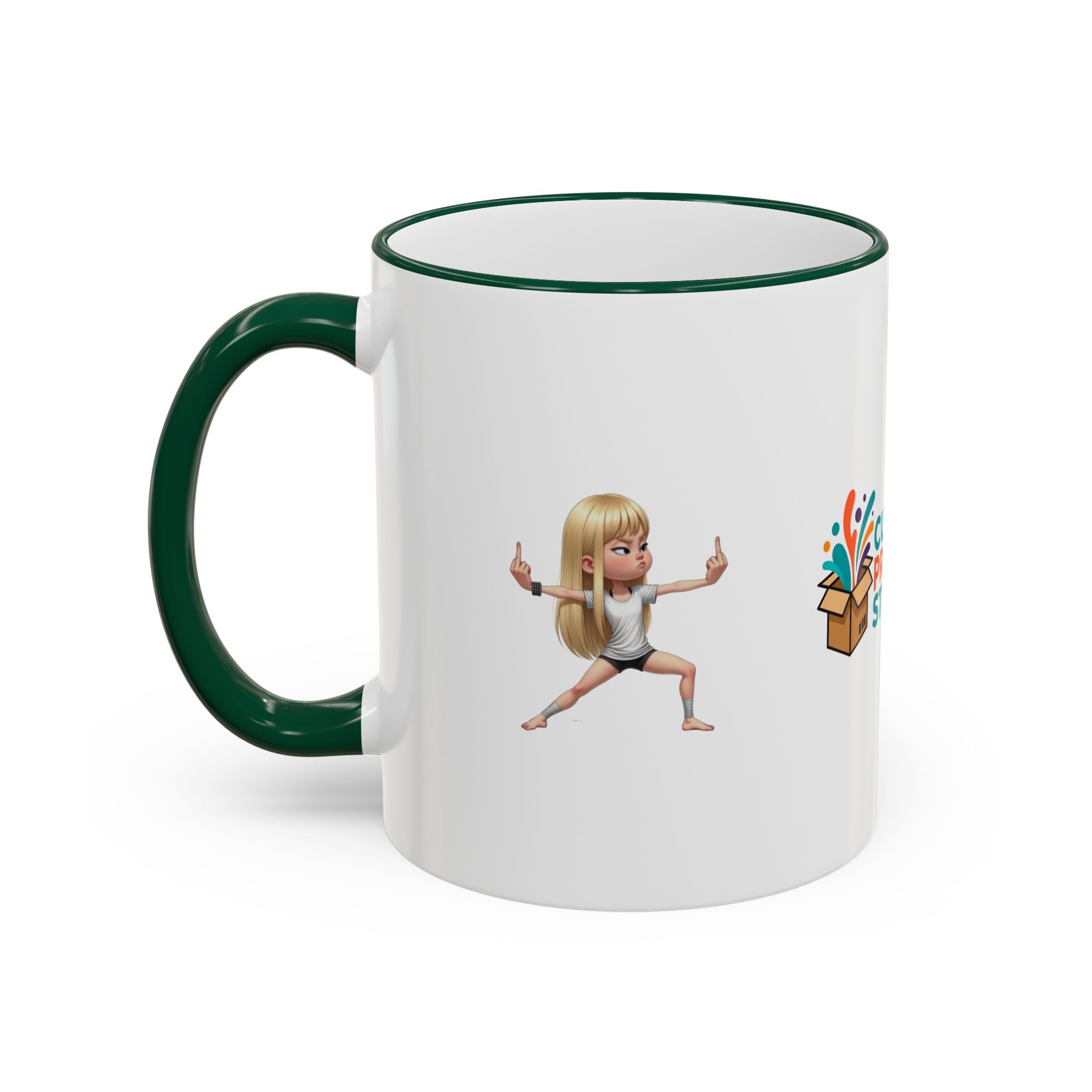 Custom Printed Accent Rim & Handle Mug — Personalized Logo Coffee Cup (11oz, 15oz)