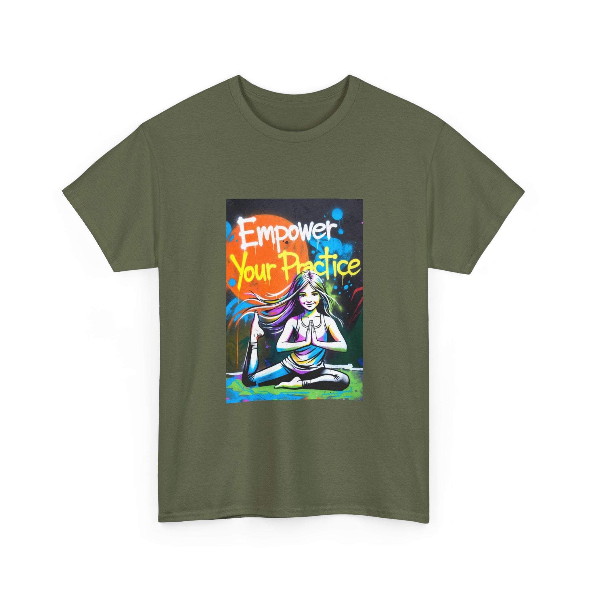 Empower Your Practice yoga pose illustration T-Shirt | meditation graphic tee