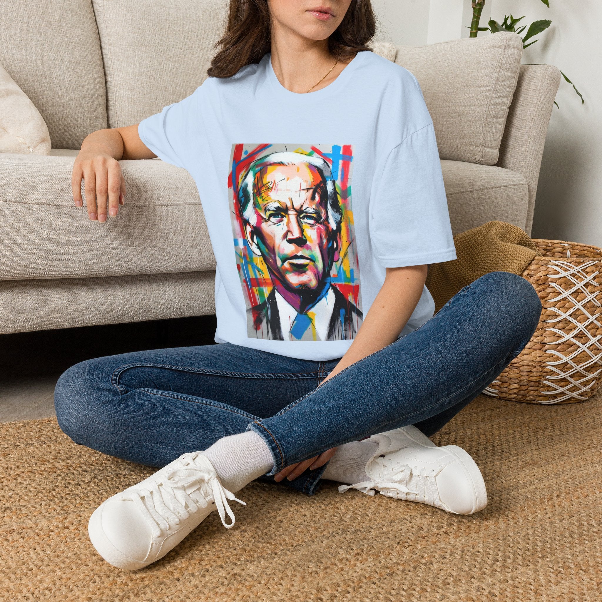 Artsy Biden Portrait T‑Shirt — Colorful Pop Art President Tee