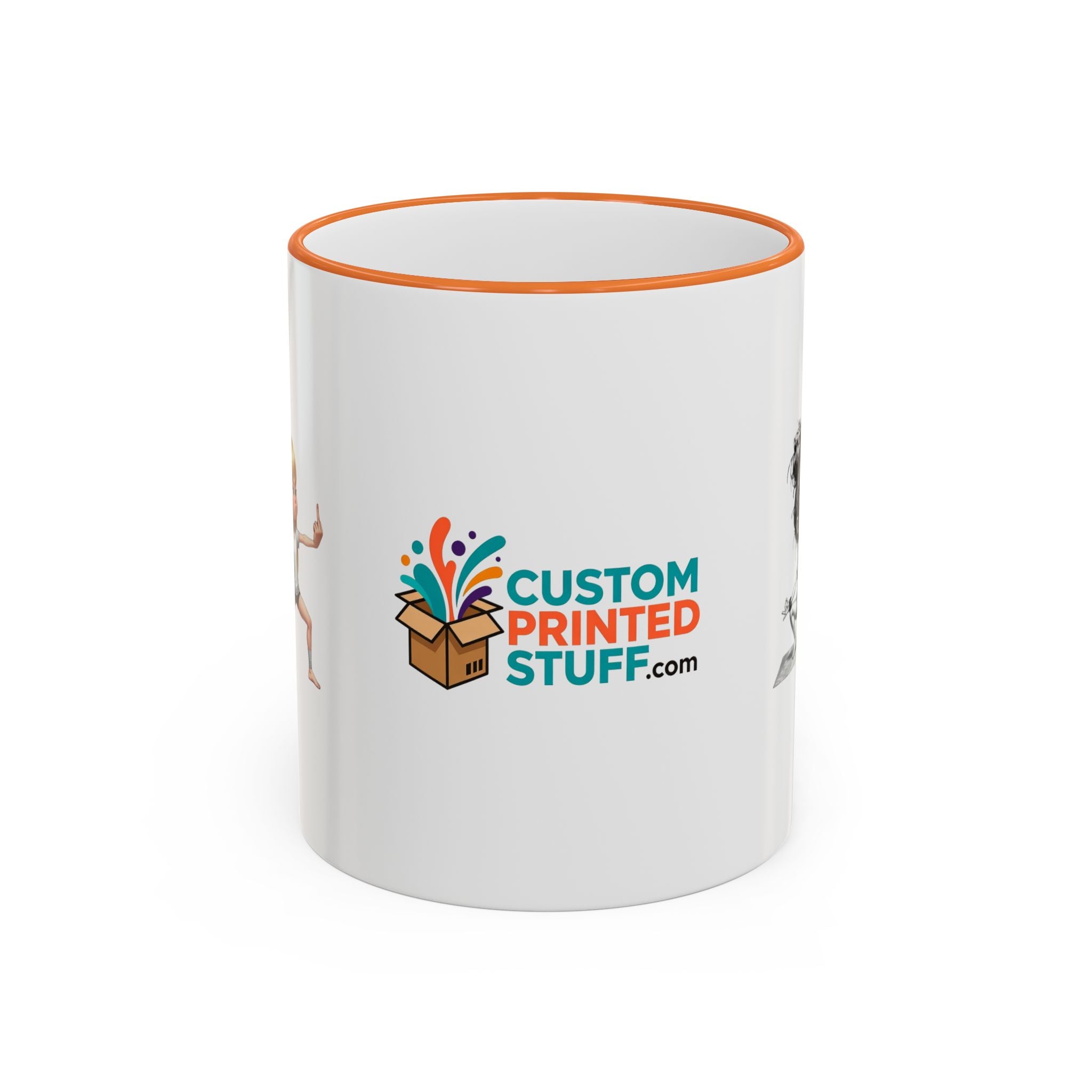Custom Printed Accent Rim & Handle Mug — Personalized Logo Coffee Cup (11oz, 15oz)