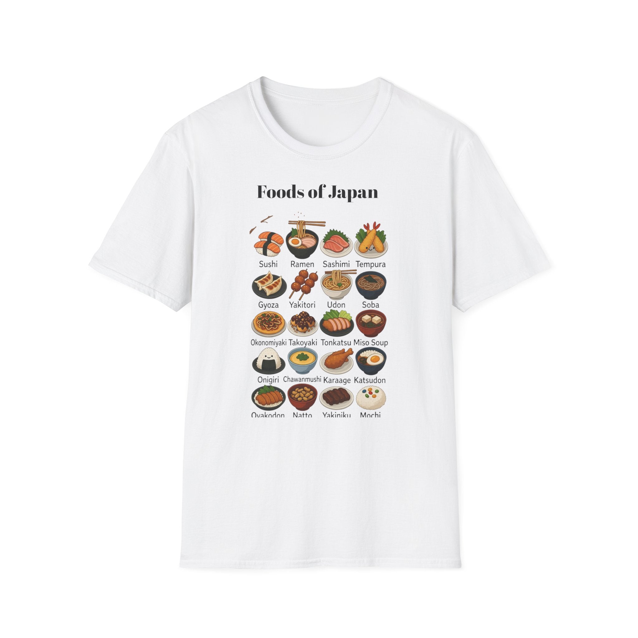 Japanese Food Chart T-Shirt — Illustrated Foods of Japan Graphic Tee