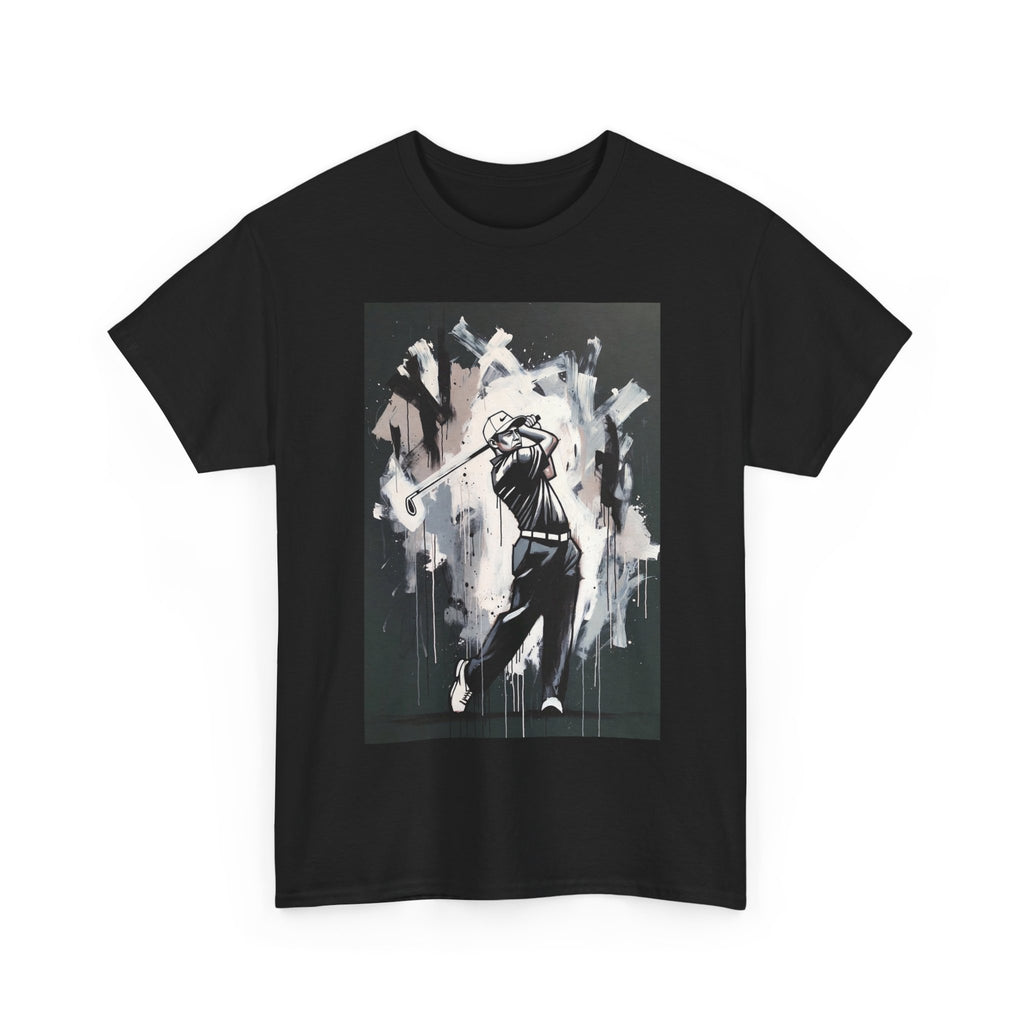 Golf Swing Graphic Tee — Abstract Golfer Art Shirt