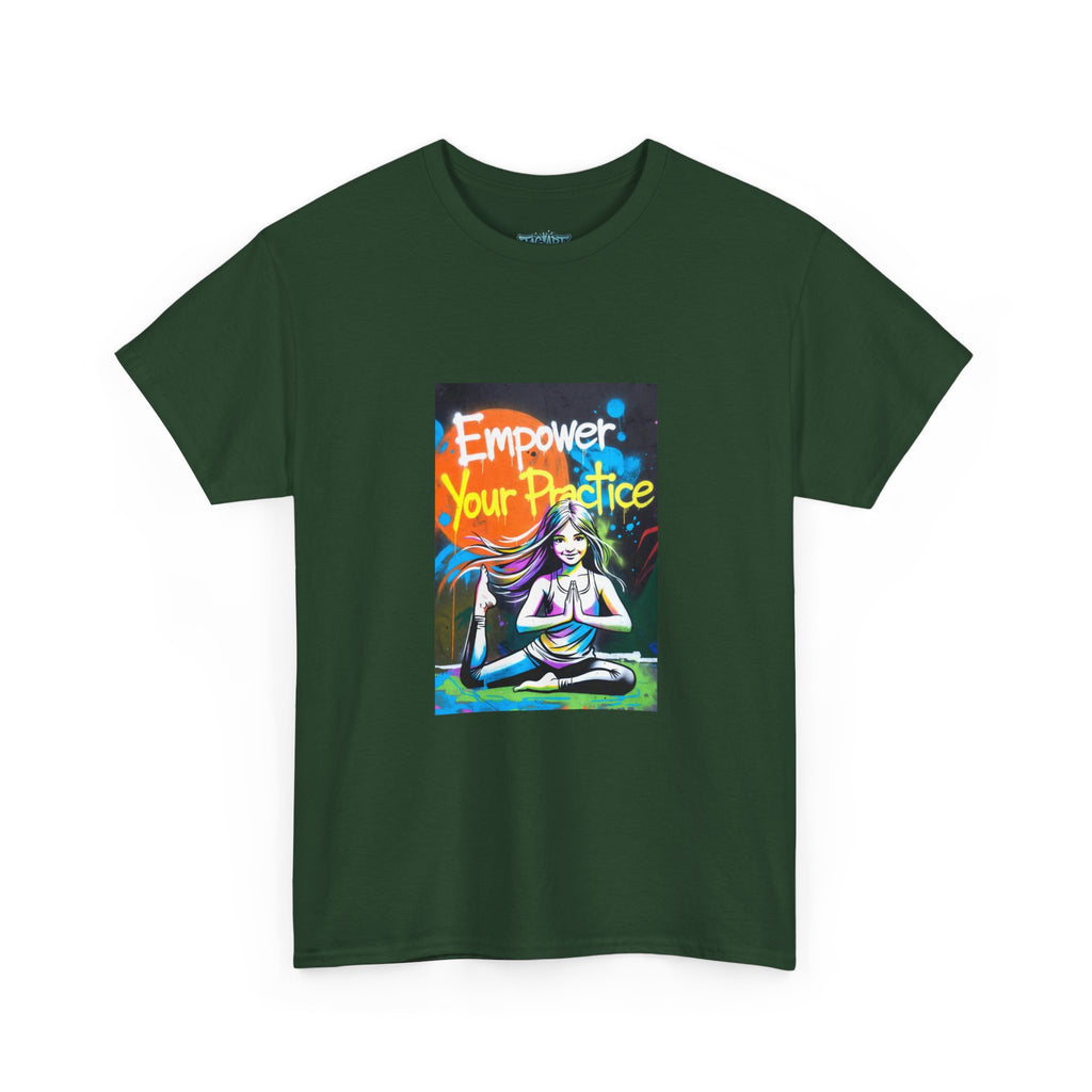 Empower Your Practice yoga pose illustration T-Shirt | meditation graphic tee