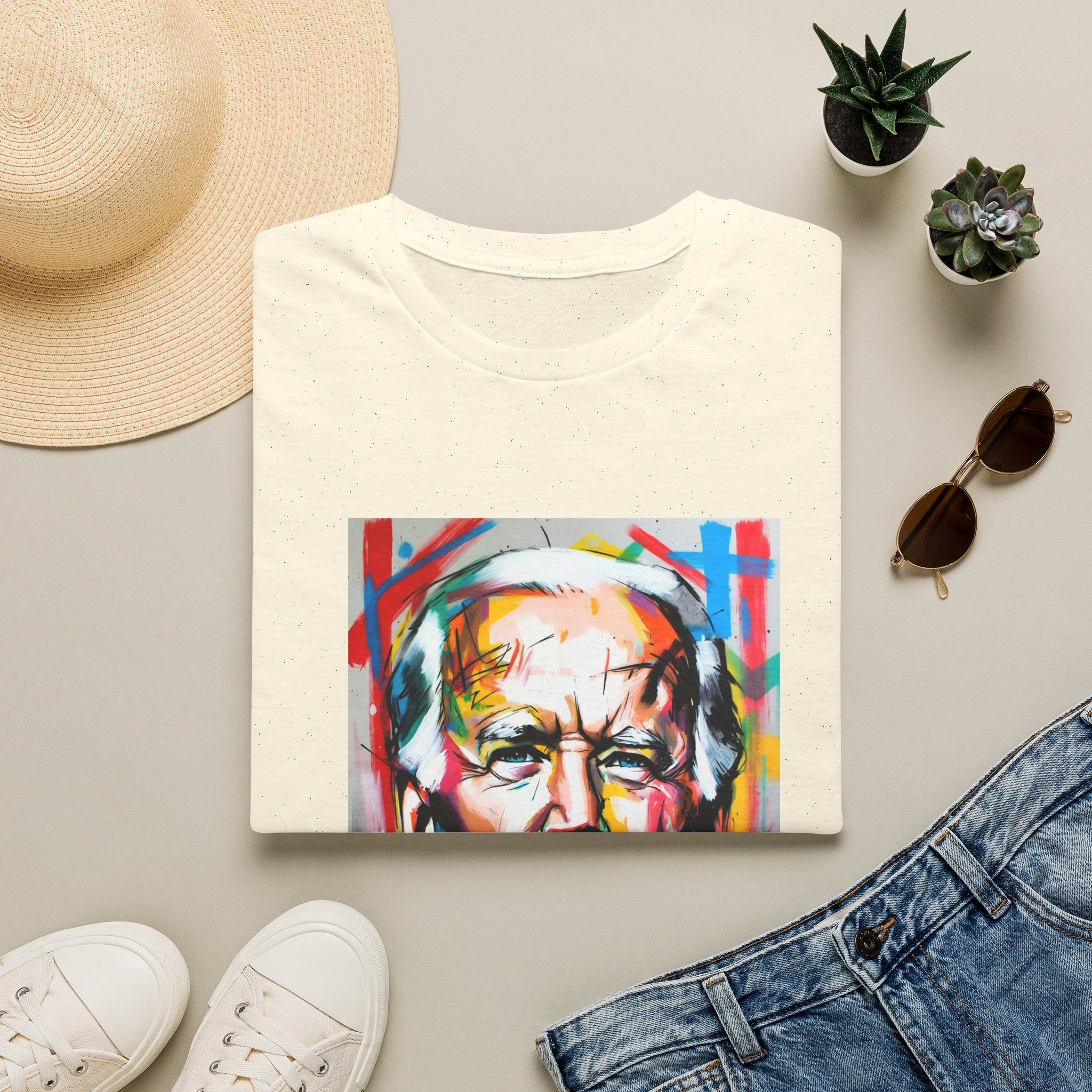 Artsy Biden Portrait T‑Shirt — Colorful Pop Art President Tee