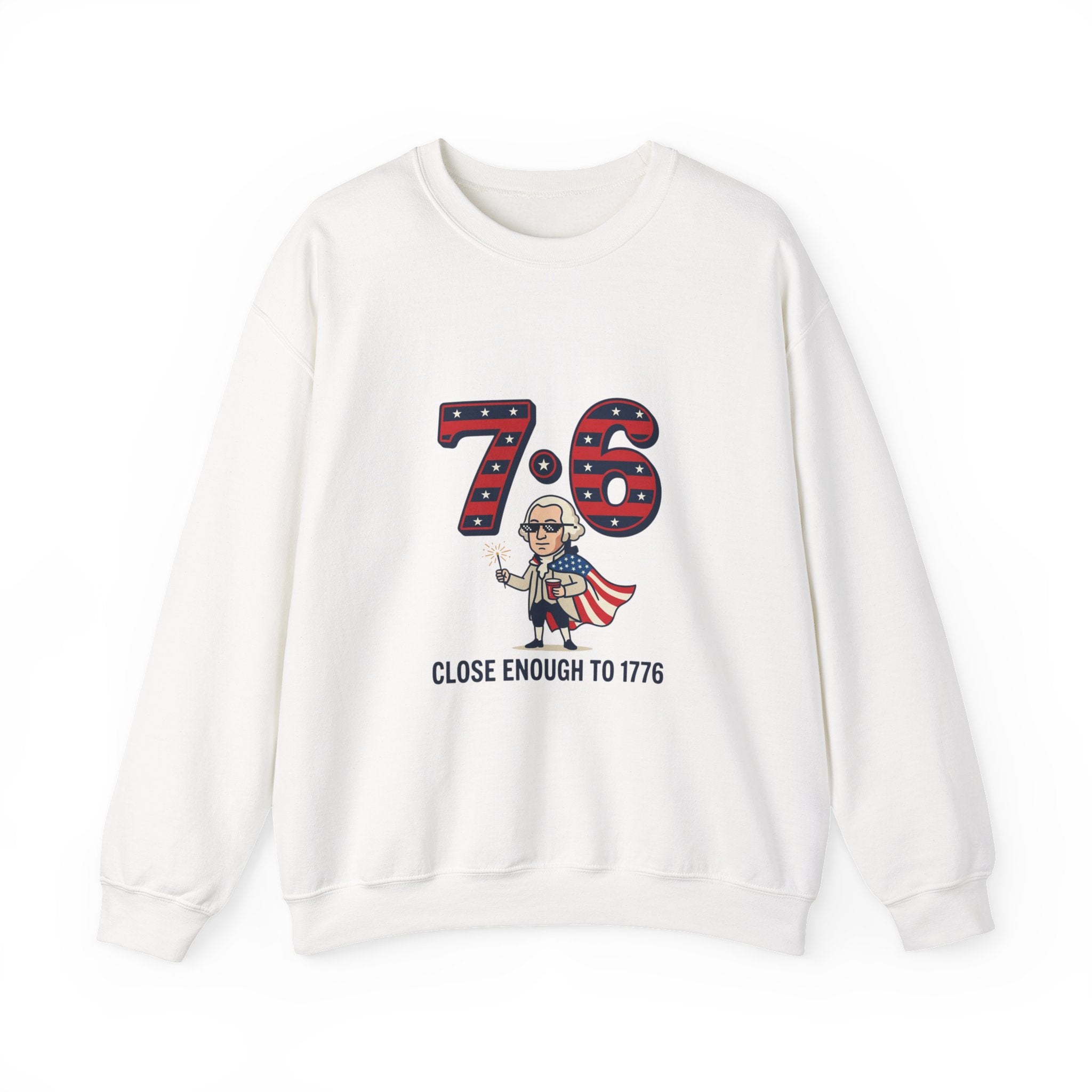 1776 Meme Nostalgia Crewneck Sweatshirt | patriotic vintage numbers