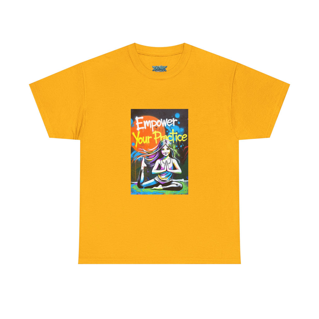Empower Your Practice yoga pose illustration T-Shirt | meditation graphic tee