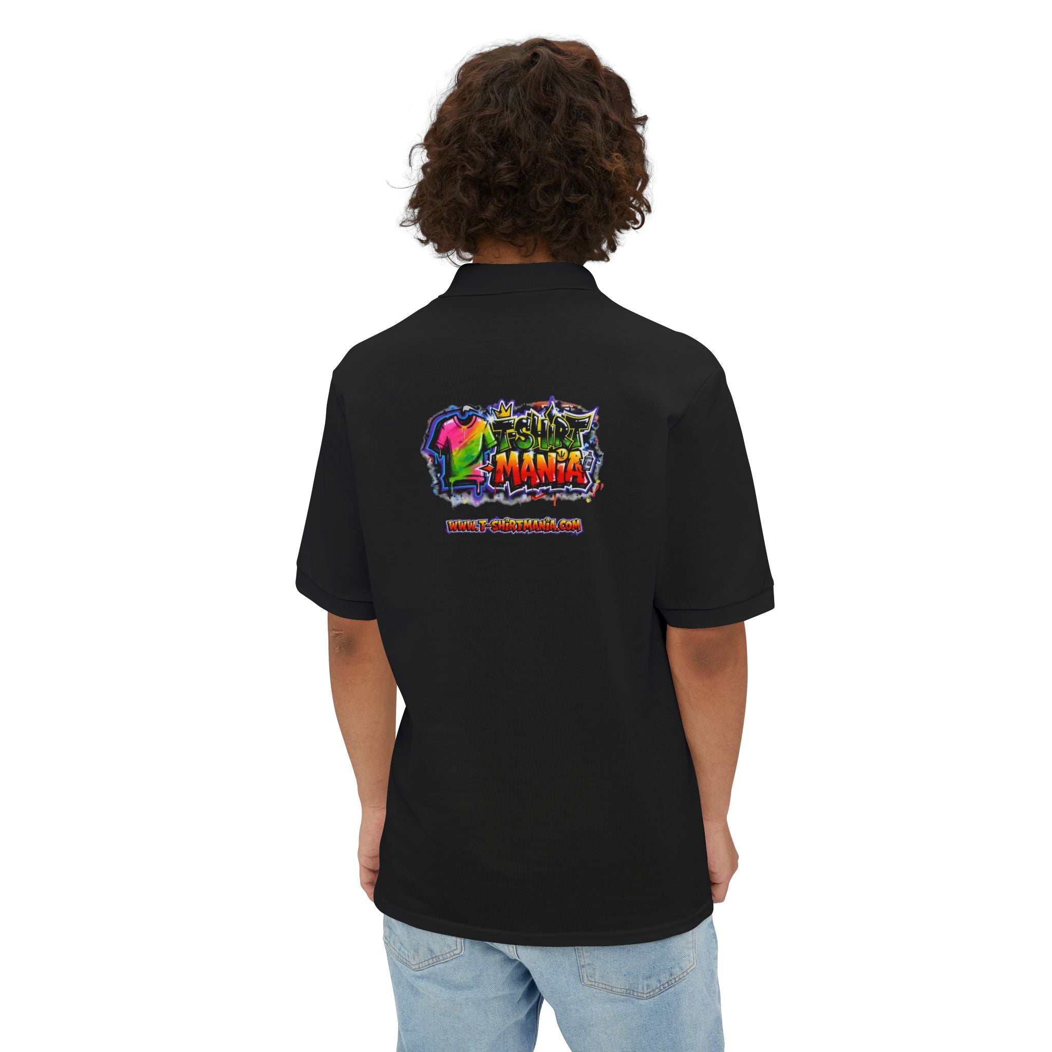 Men's Polo — Colorful Graffiti 'MANIA' Logo Performance Shirt