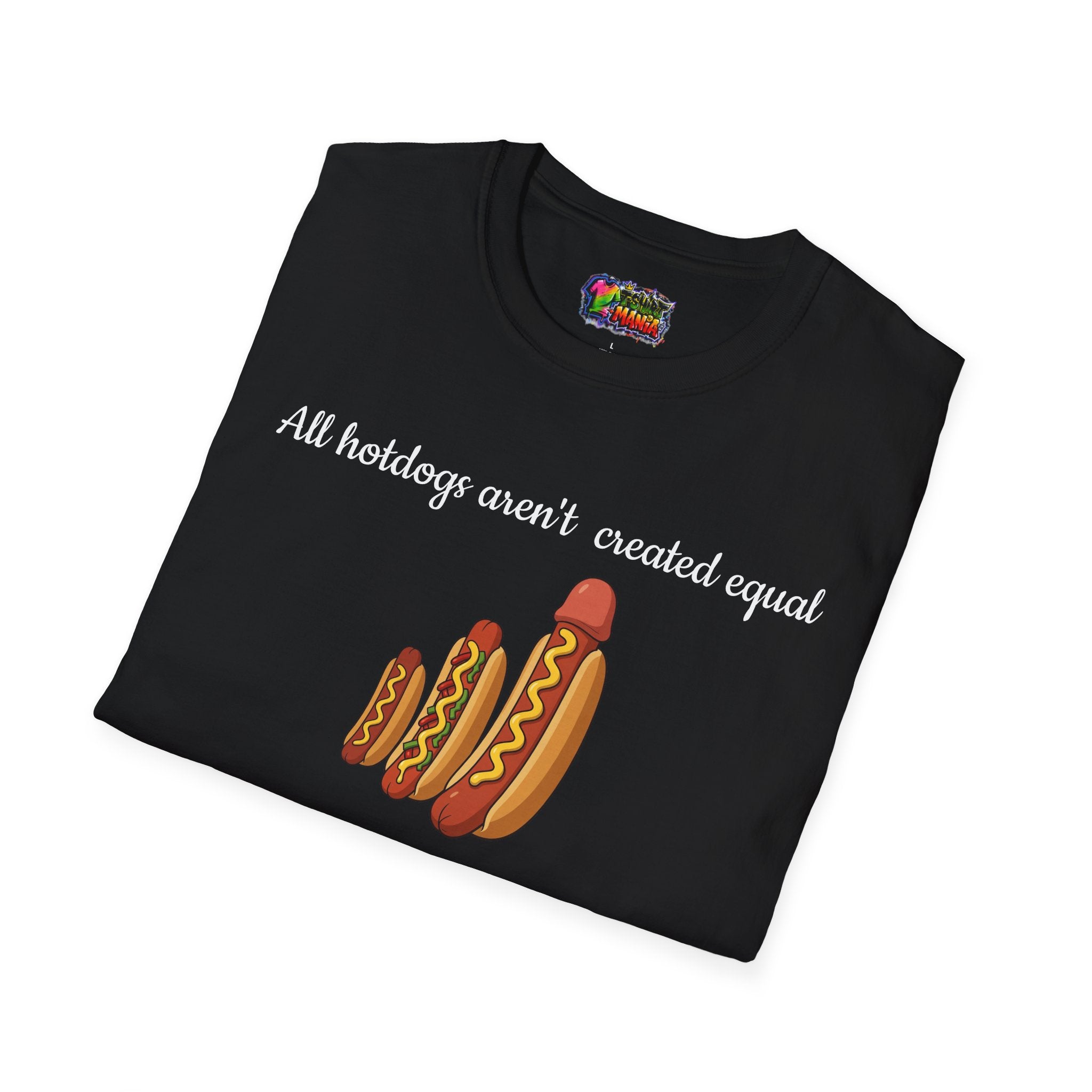 Hotdog Graphic T-Shirt — "All Hotdogs Aren't Created Equal" Funny Food Lover Tee