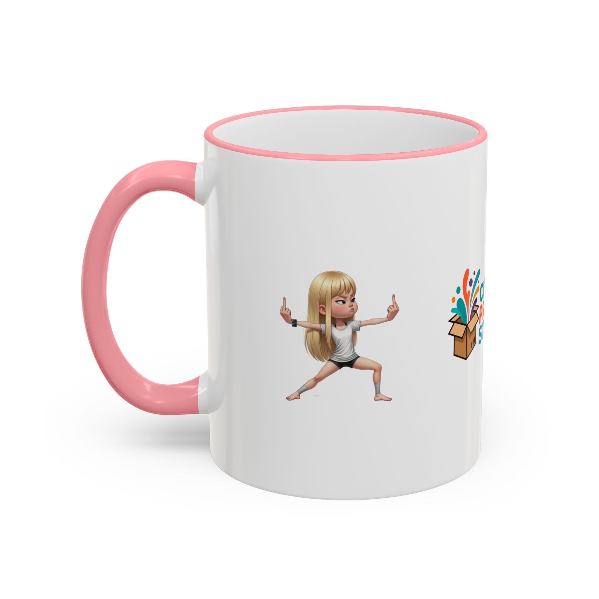 Custom Printed Accent Rim & Handle Mug — Personalized Logo Coffee Cup (11oz, 15oz)