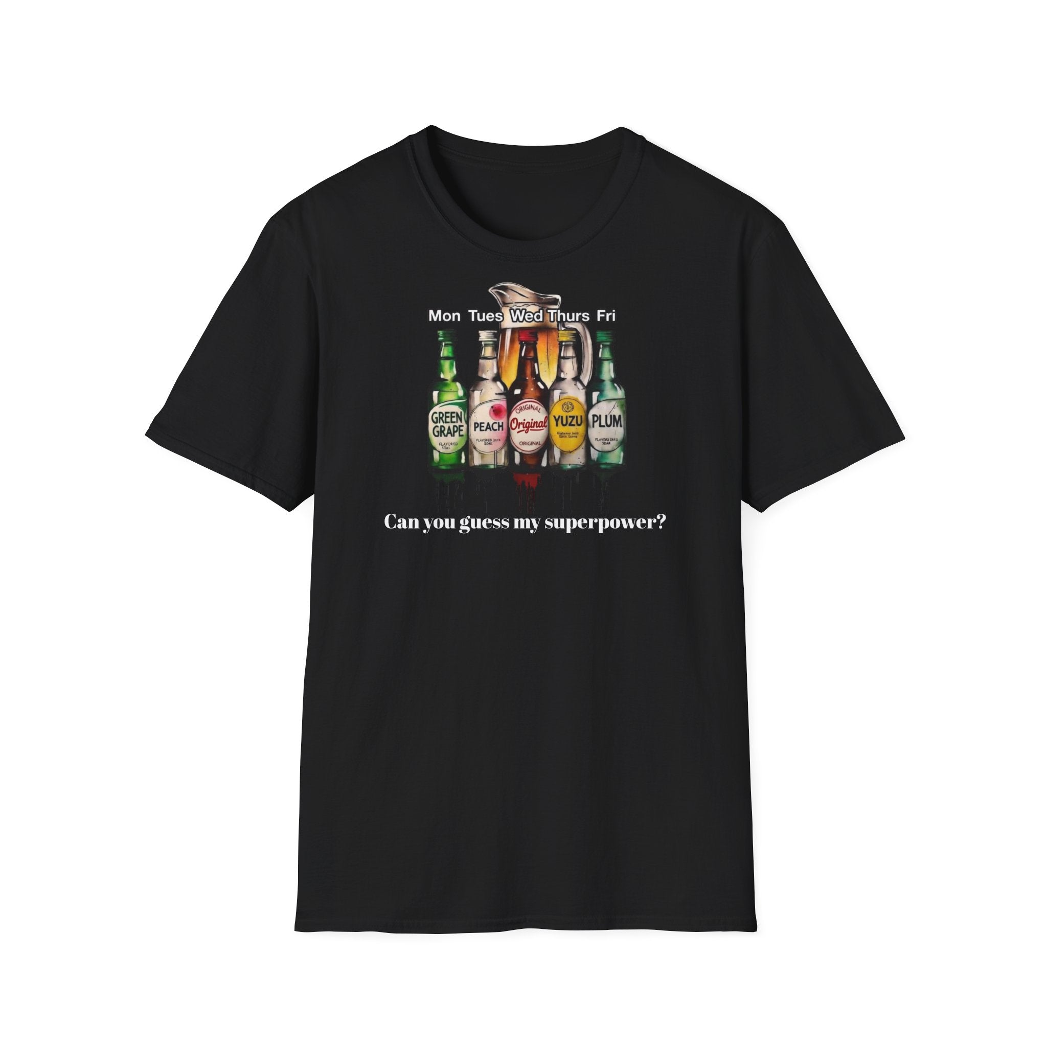 T-Shirt — Soju Bottle Lineup Graphic Tee (Beer Labels)