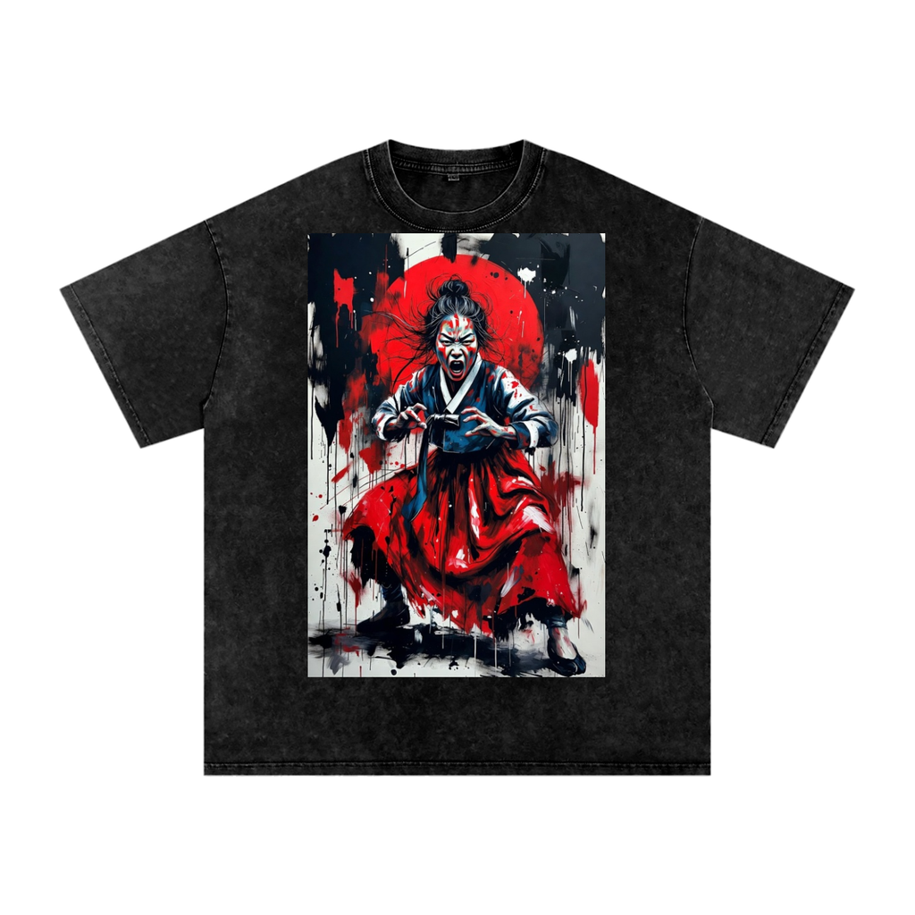 Snow Washed Oversized Cotton T-Shirt