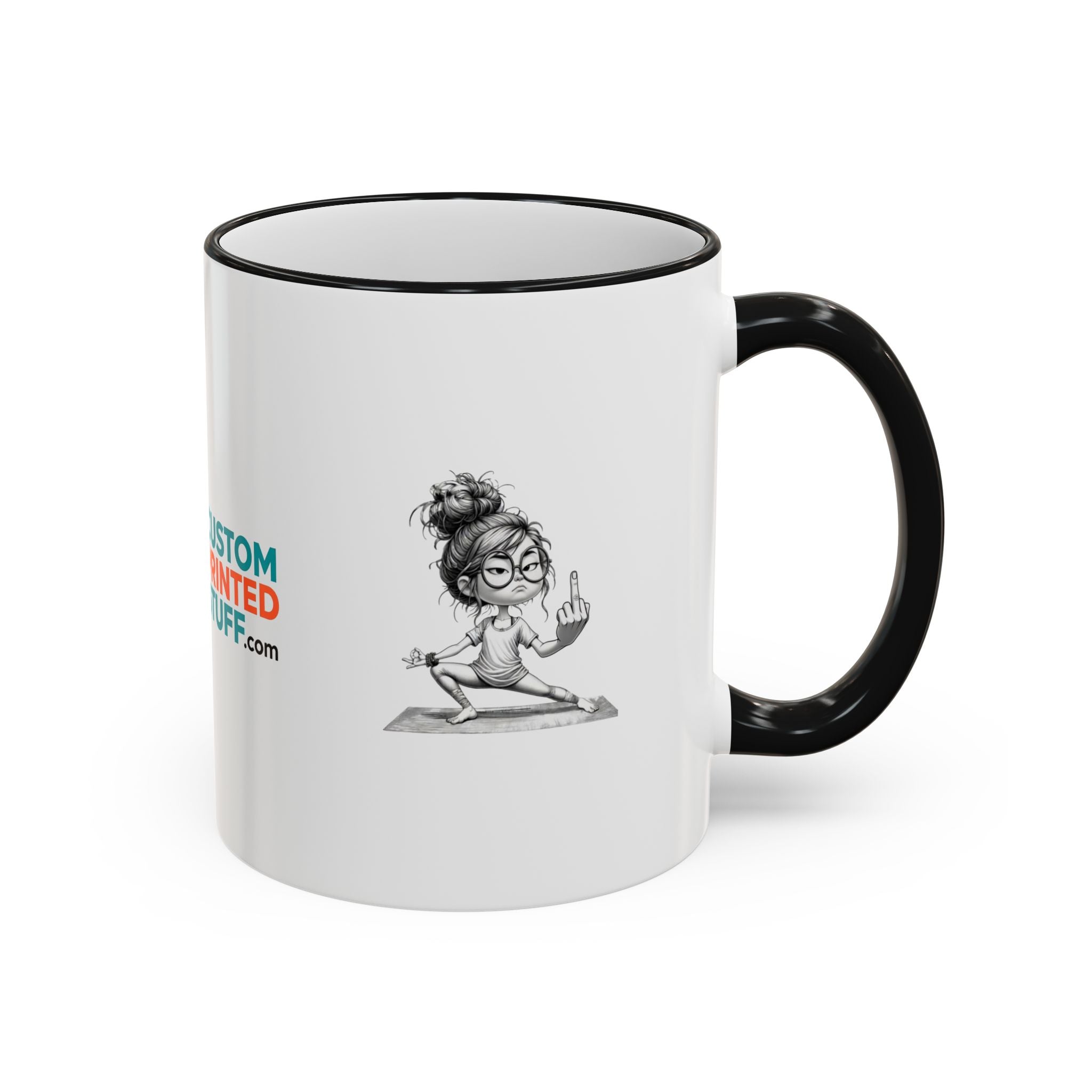 Custom Printed Accent Rim & Handle Mug — Personalized Logo Coffee Cup (11oz, 15oz)