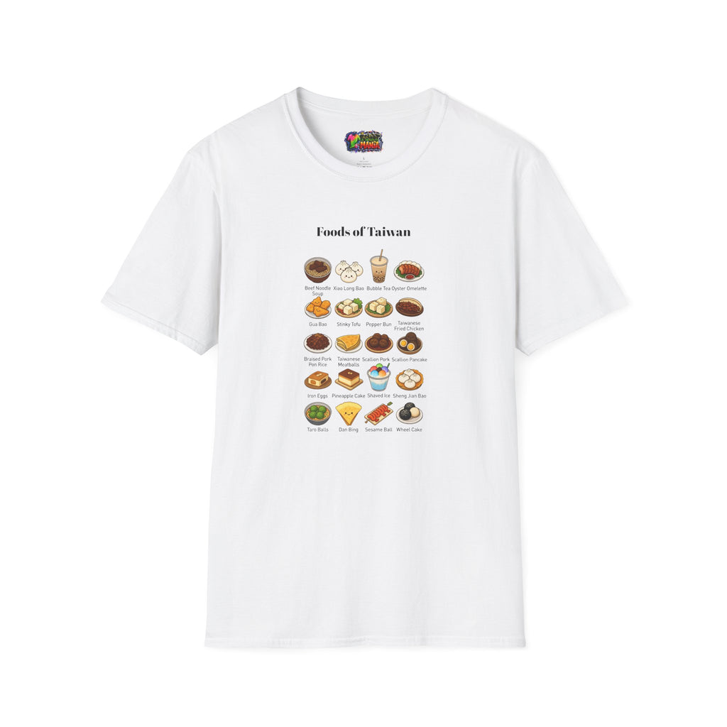 Taiwan Foods Chart T-Shirt — Illustrated Local Dishes Guide