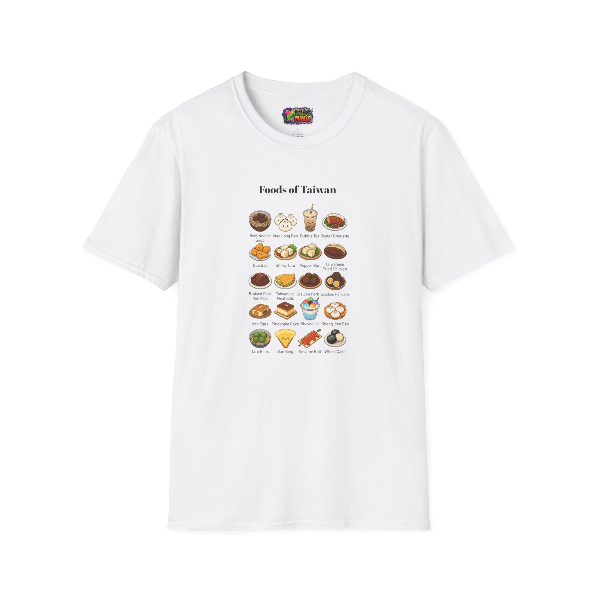 Taiwan Foods Chart T-Shirt — Illustrated Local Dishes Guide