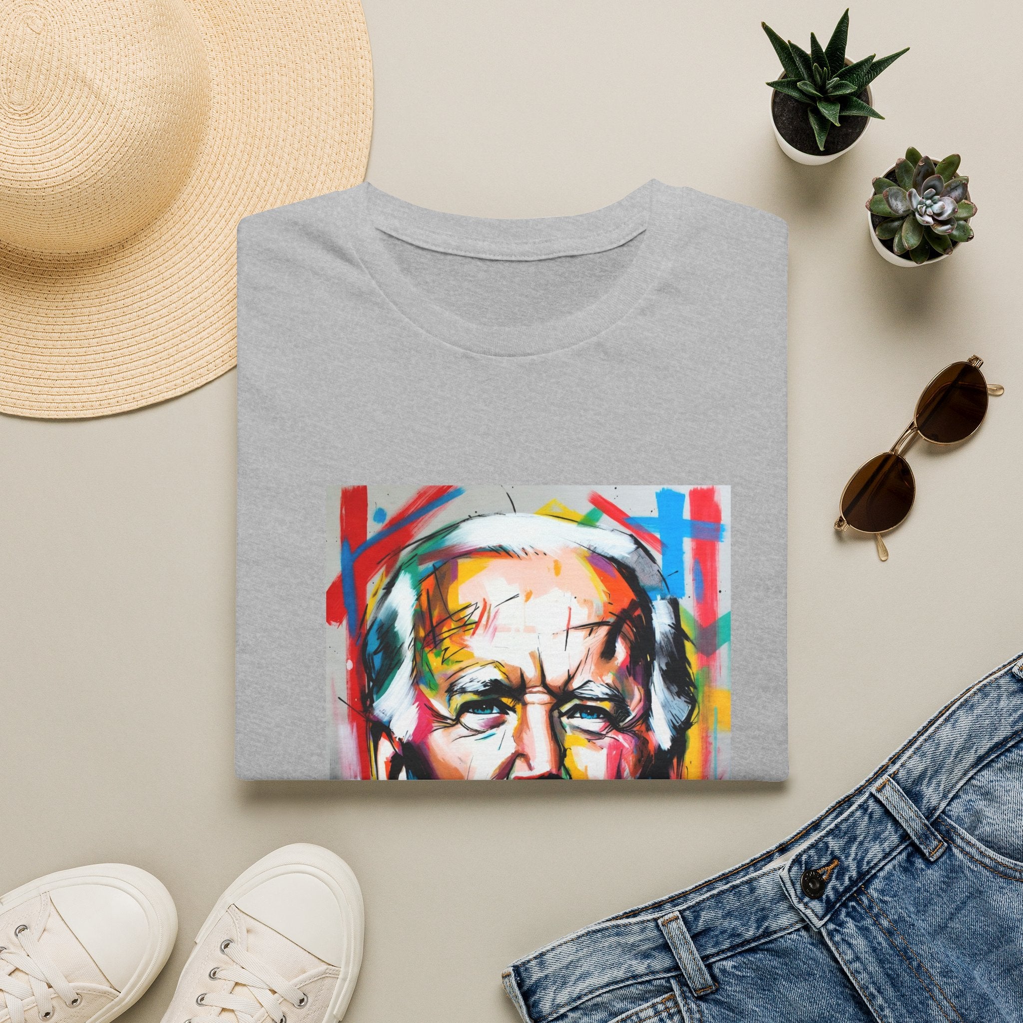 Artsy Biden Portrait T‑Shirt — Colorful Pop Art President Tee
