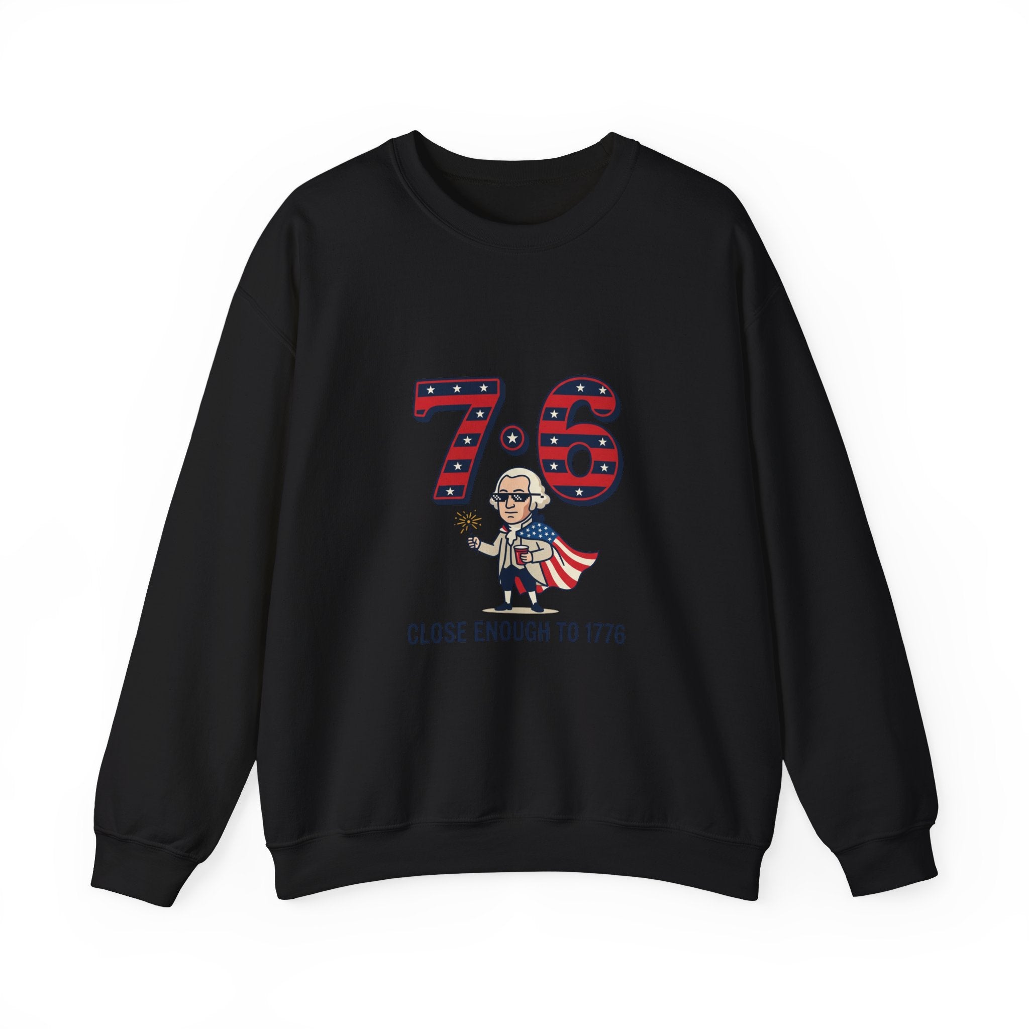 1776 Meme Nostalgia Crewneck Sweatshirt | patriotic vintage numbers