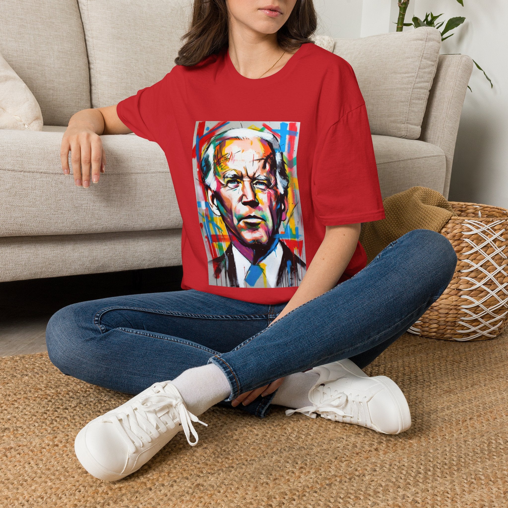 Artsy Biden Portrait T‑Shirt — Colorful Pop Art President Tee