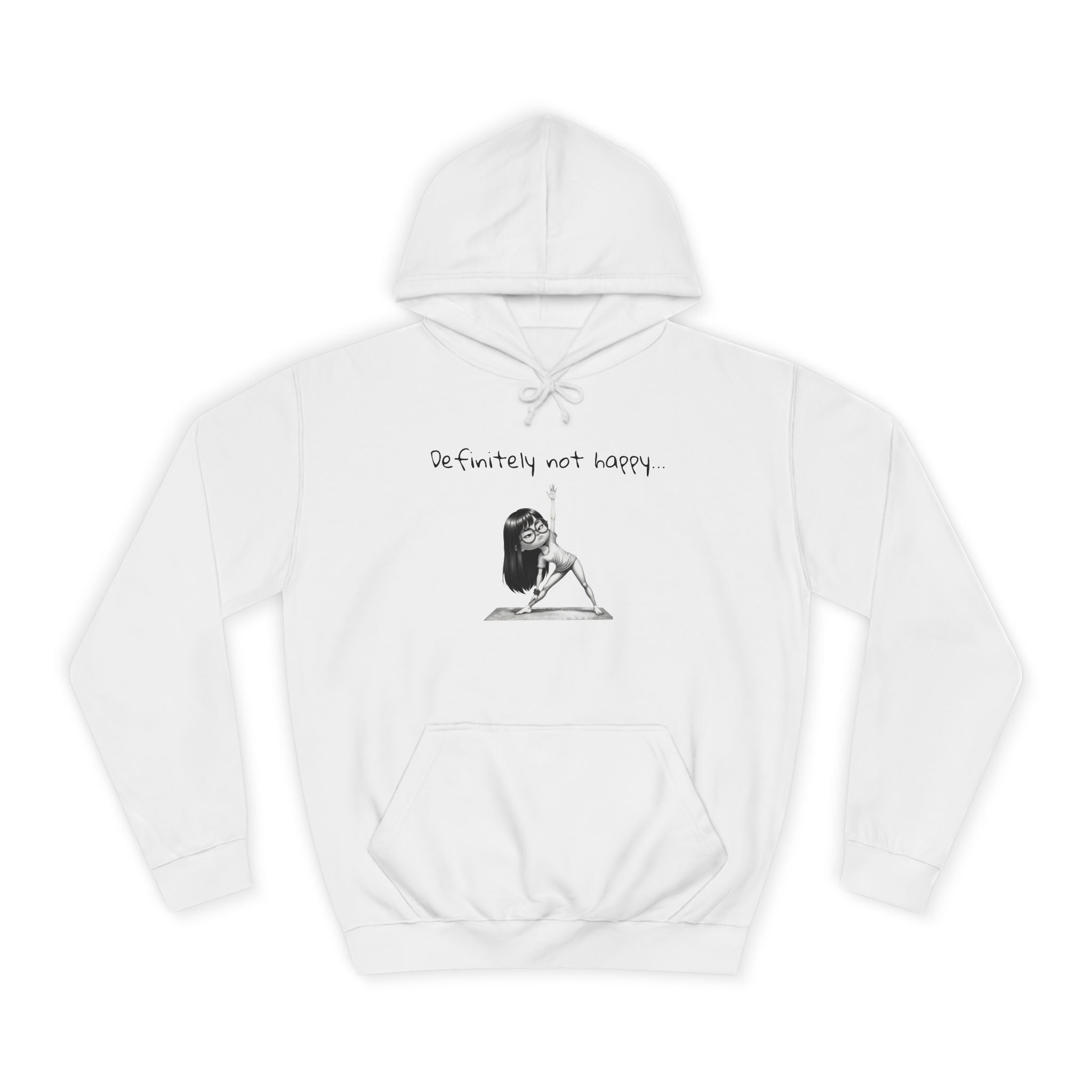 College Hoodie with Minimal Sketch Girl Design – 'She’s Not Crying' Campus Pullover