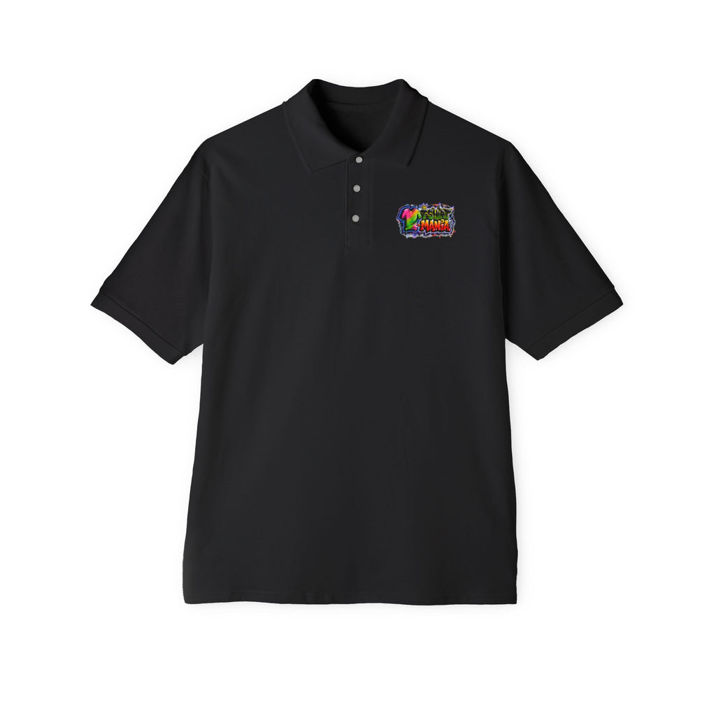 Men's Polo — Colorful Graffiti 'MANIA' Logo Performance Shirt
