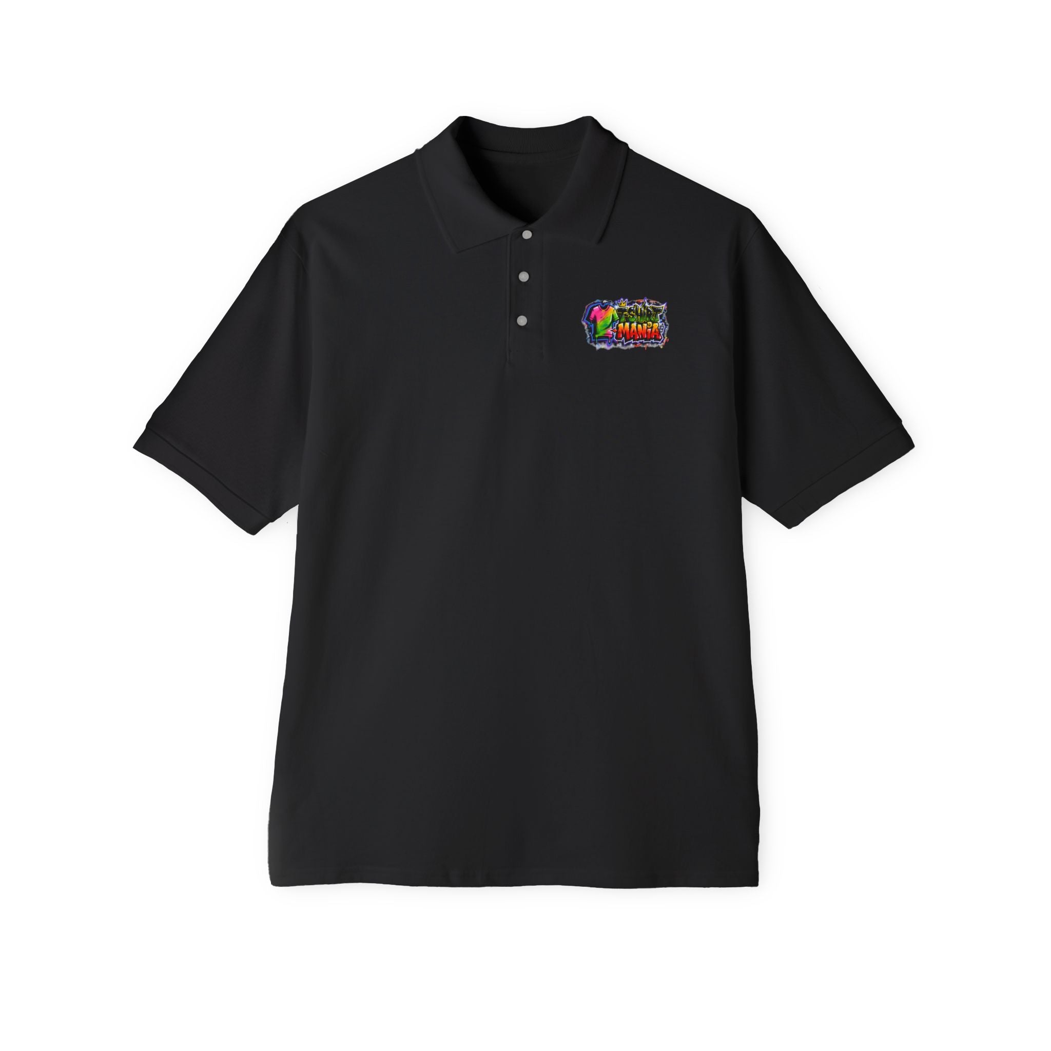 Men's Polo — Colorful Graffiti 'MANIA' Logo Performance Shirt