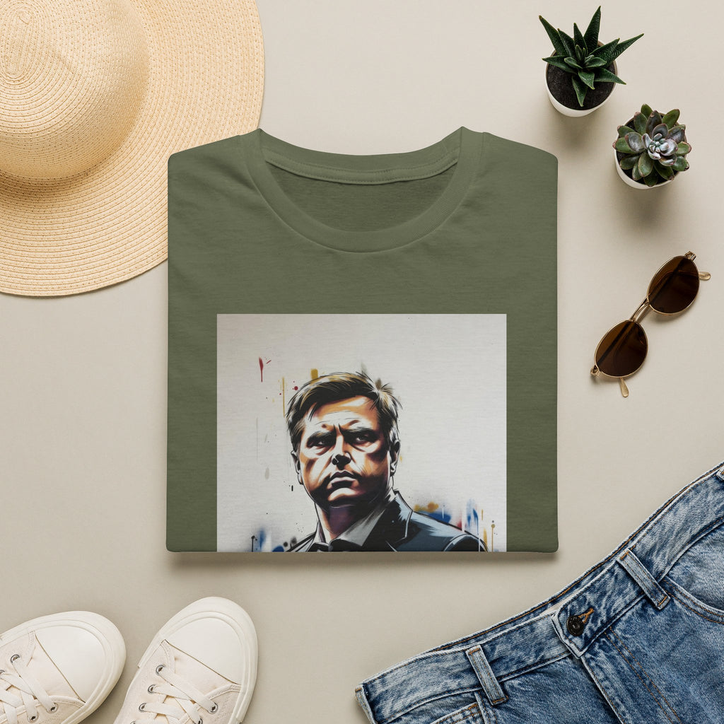 Portrait Artsy JD T-Shirt — Stylized Gentleman's Painted Face Graphic Tee