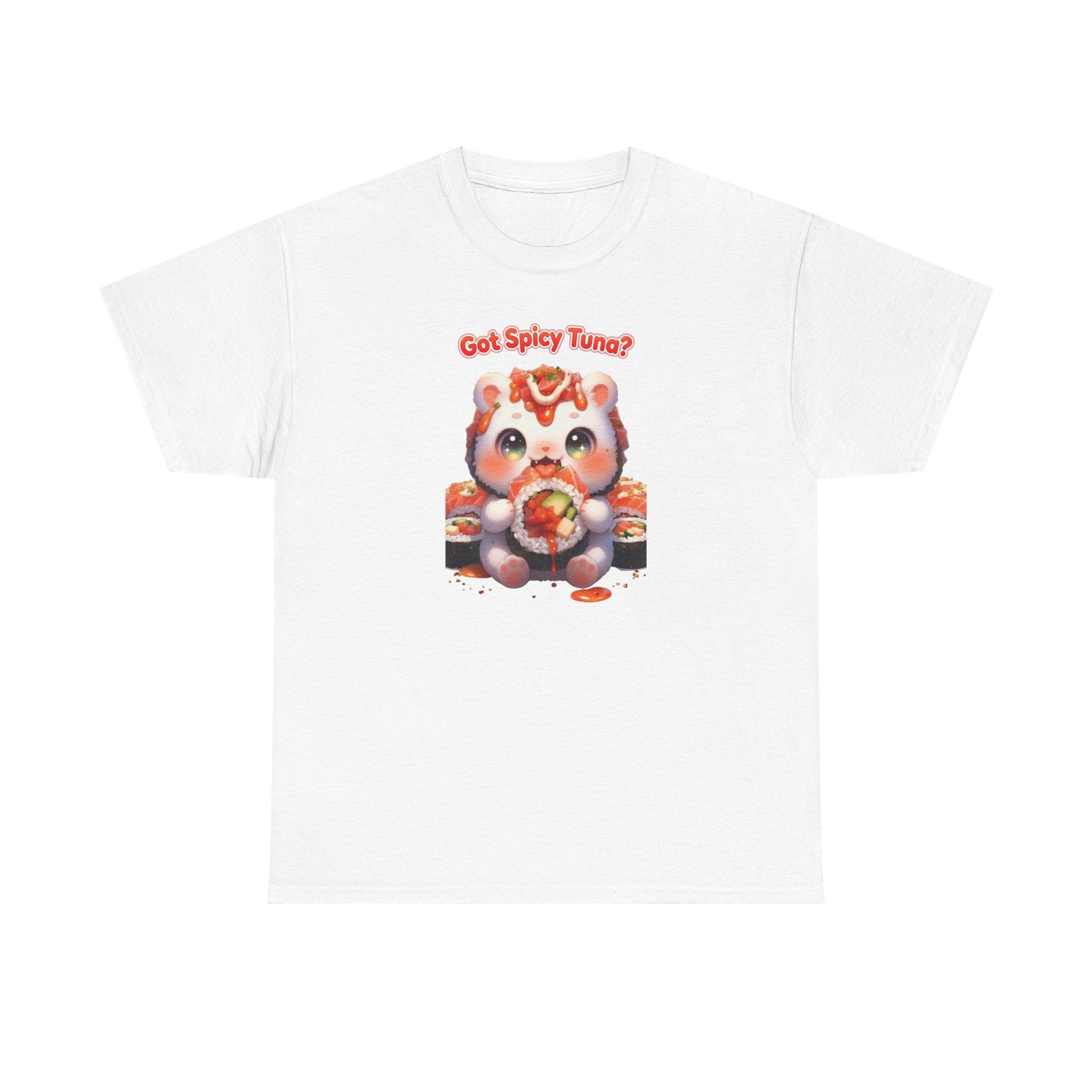 Cutesy Spicy Tuna Cat T-Shirt — "Got Spicy Tuna?" Graphic Tee
