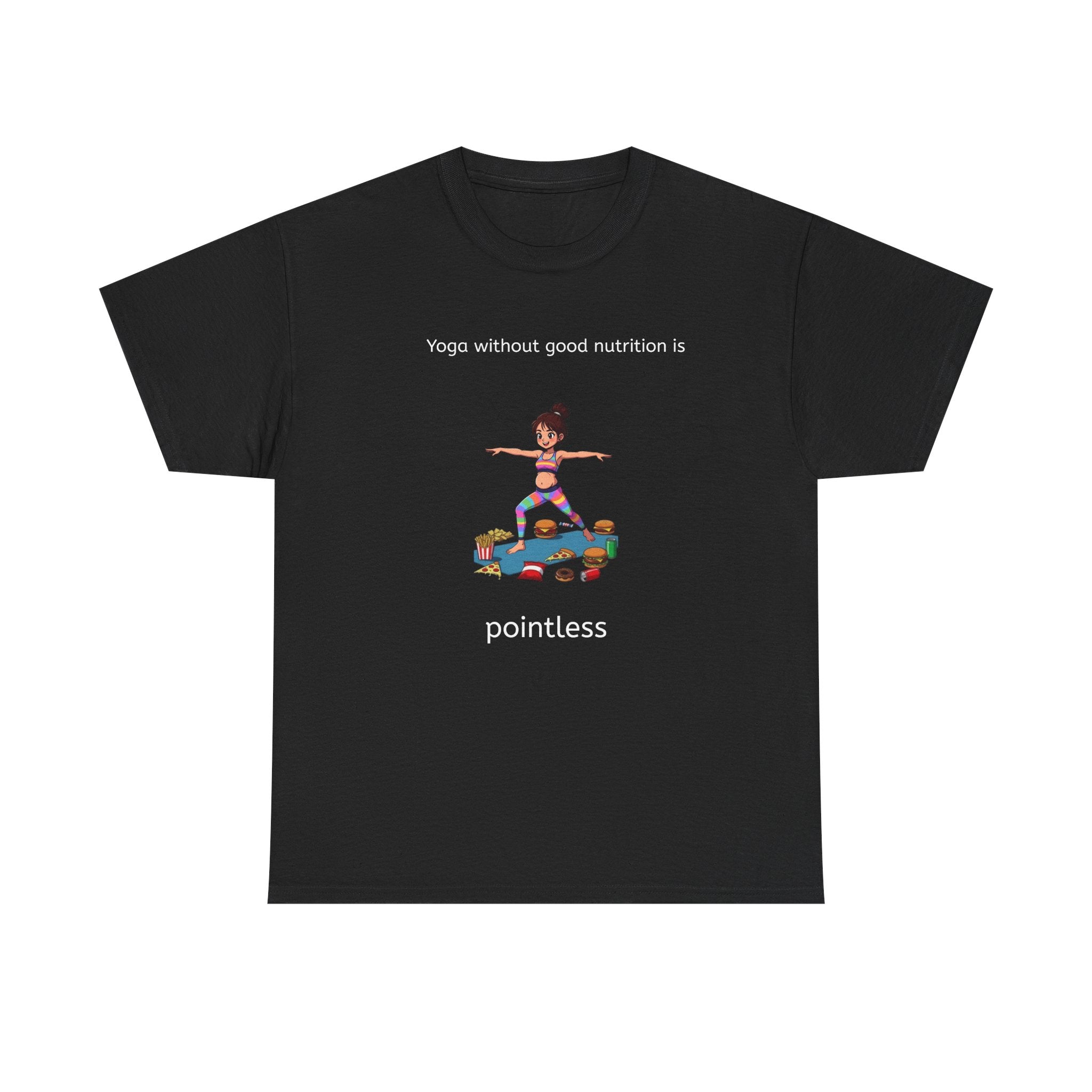 Yoga Girl Tee fastfood — Colorful Warrior II Pose Shirt for Women & Girls