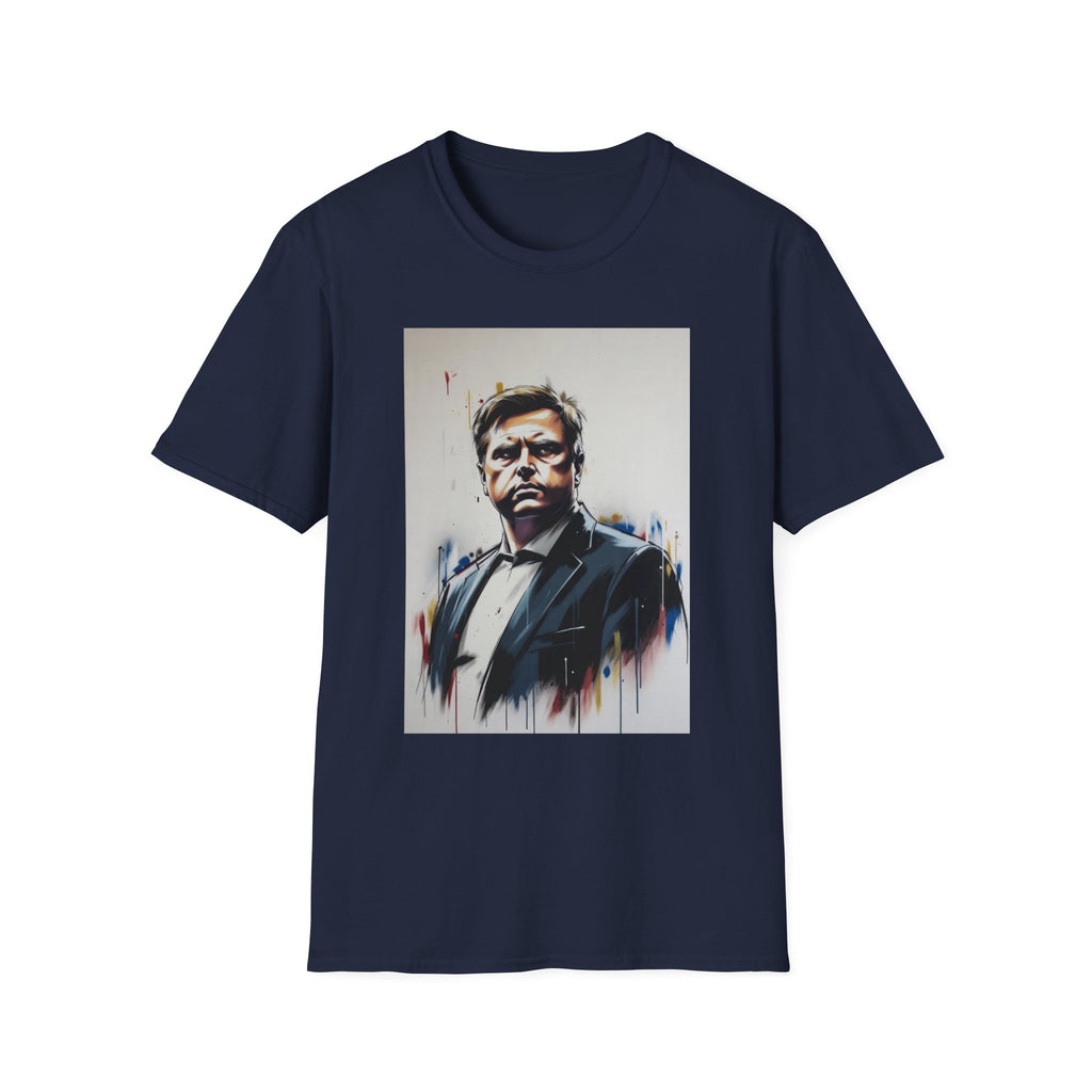 Portrait Artsy JD T-Shirt — Stylized Gentleman's Painted Face Graphic Tee