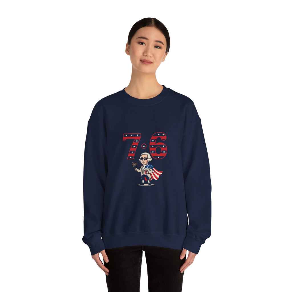 1776 Meme Nostalgia Crewneck Sweatshirt | patriotic vintage numbers