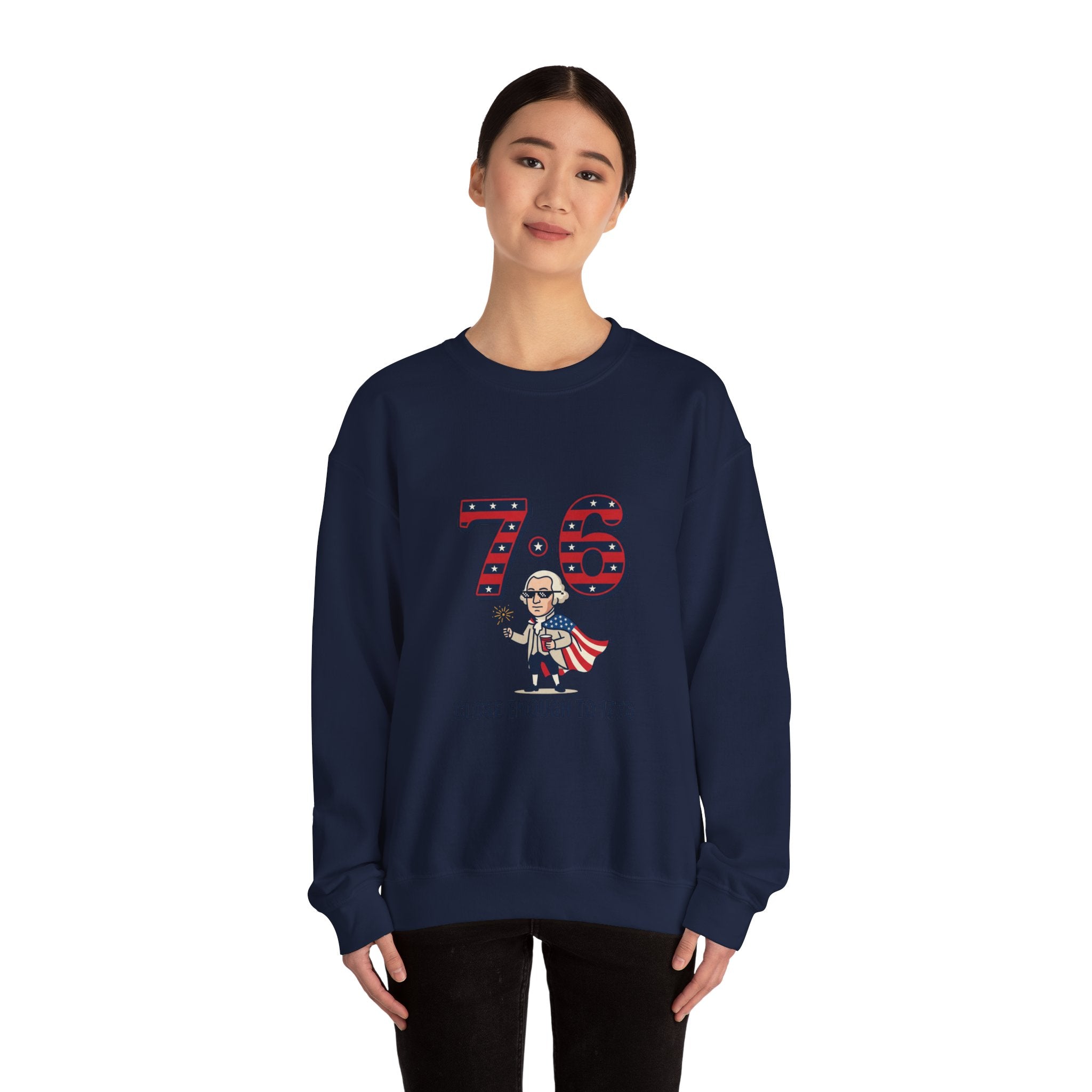 1776 Meme Nostalgia Crewneck Sweatshirt | patriotic vintage numbers