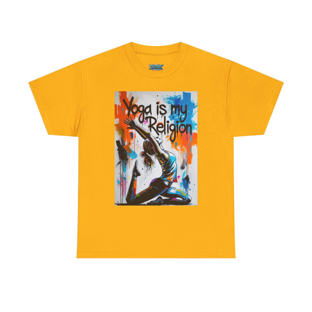 Yoga Is My Religion T-Shirt | Yoga Pose Graphic Tee, Meditation Apparel