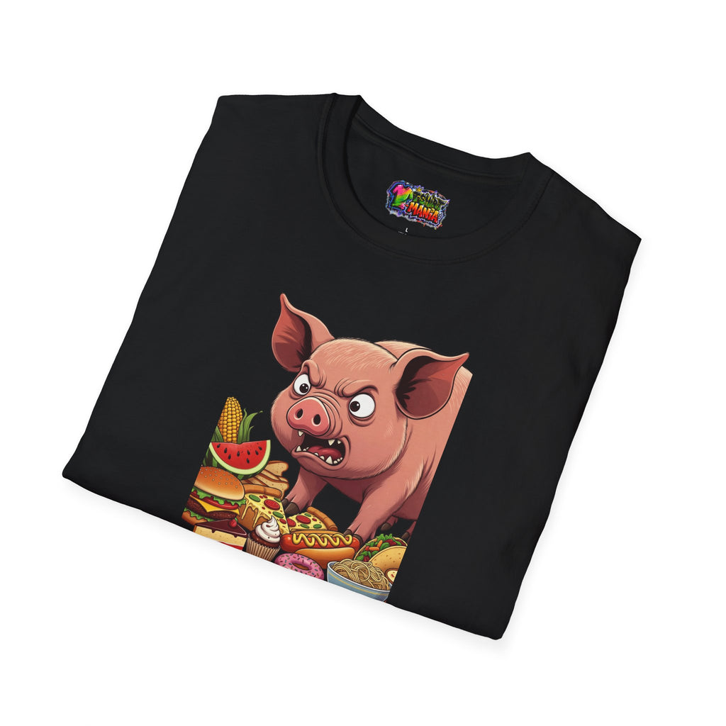 I'm Hangry! Pig Cartoon T-Shirt - Funny Foodie Animal Tee