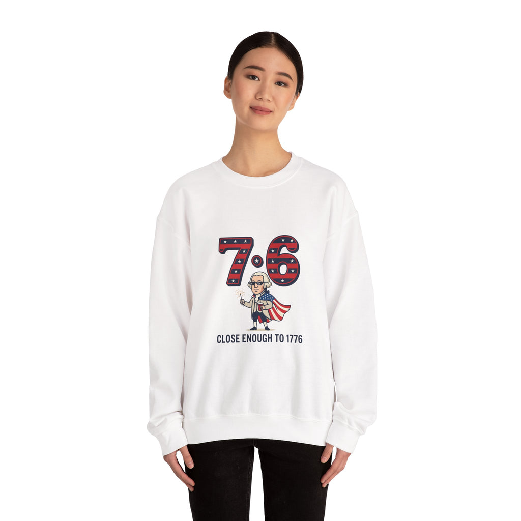 1776 Meme Nostalgia Crewneck Sweatshirt | patriotic vintage numbers
