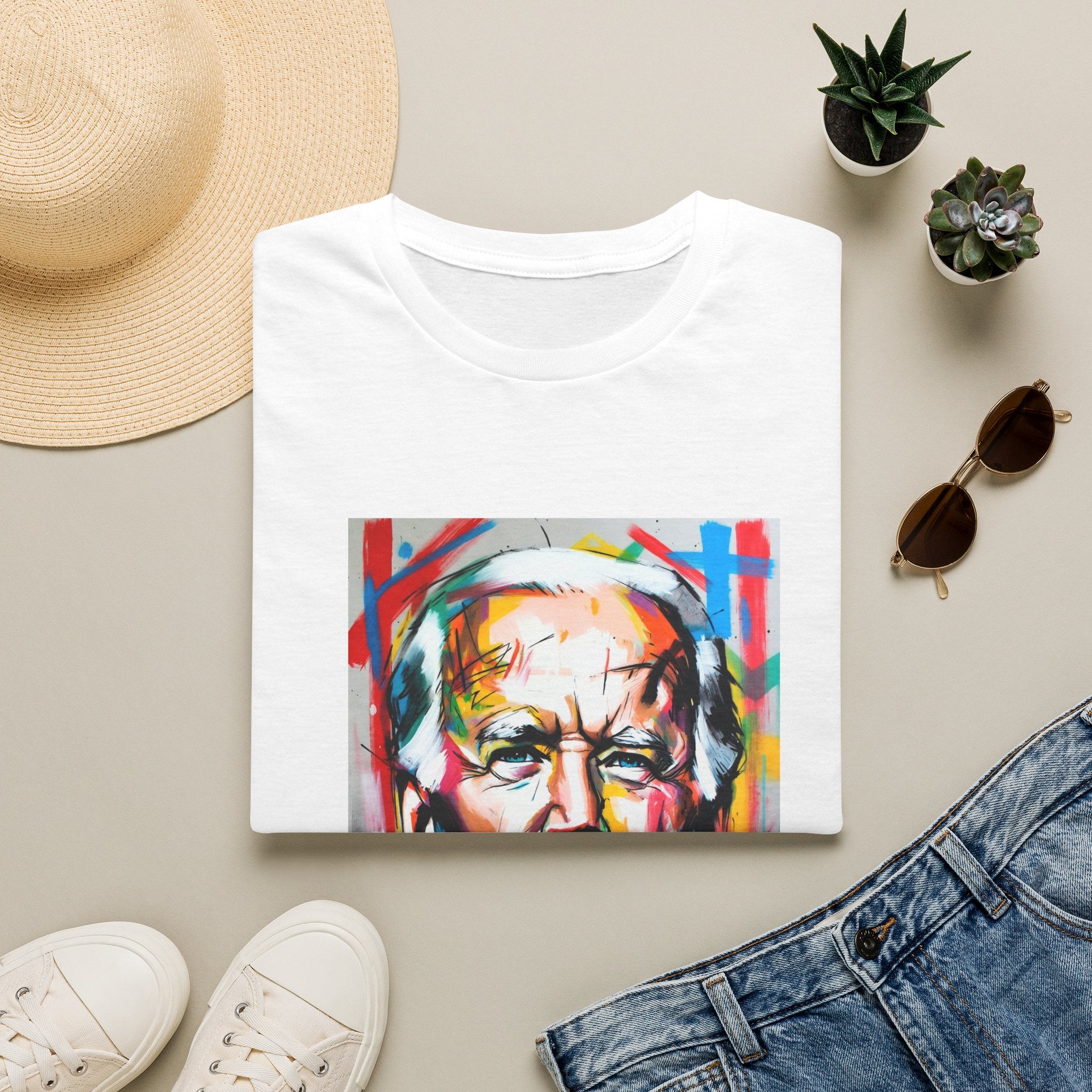 Artsy Biden Portrait T‑Shirt — Colorful Pop Art President Tee