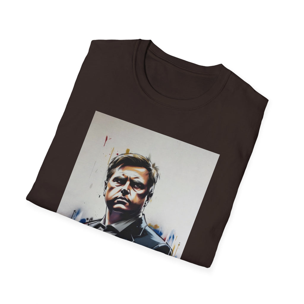Portrait Artsy JD T-Shirt — Stylized Gentleman's Painted Face Graphic Tee