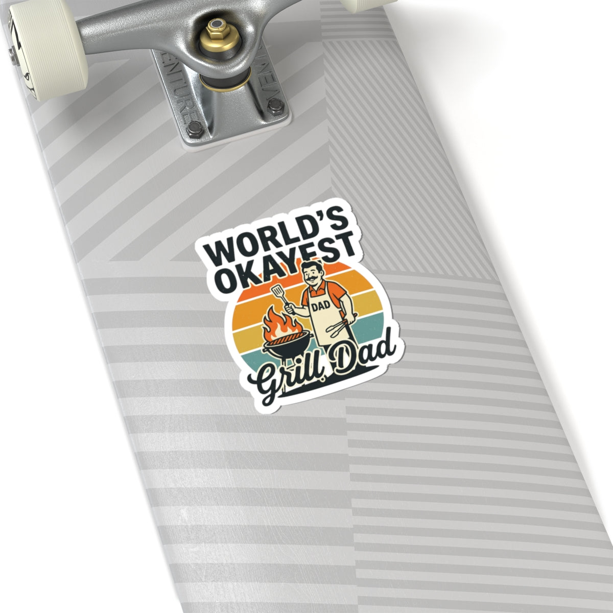 World's Okayest Grill Dad Sticker | Father's Day, Retro Outdoorsy