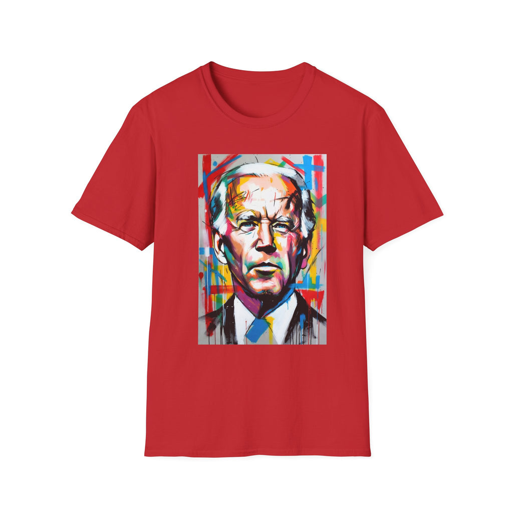 Artsy Biden Portrait T‑Shirt — Colorful Pop Art President Tee