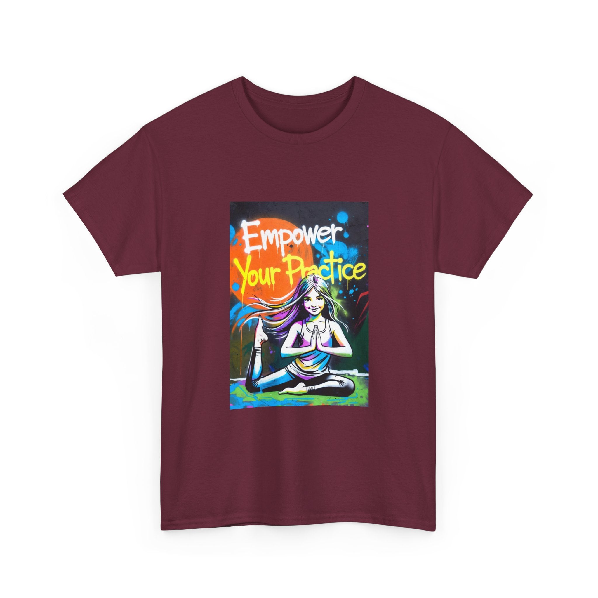 Empower Your Practice yoga pose illustration T-Shirt | meditation graphic tee
